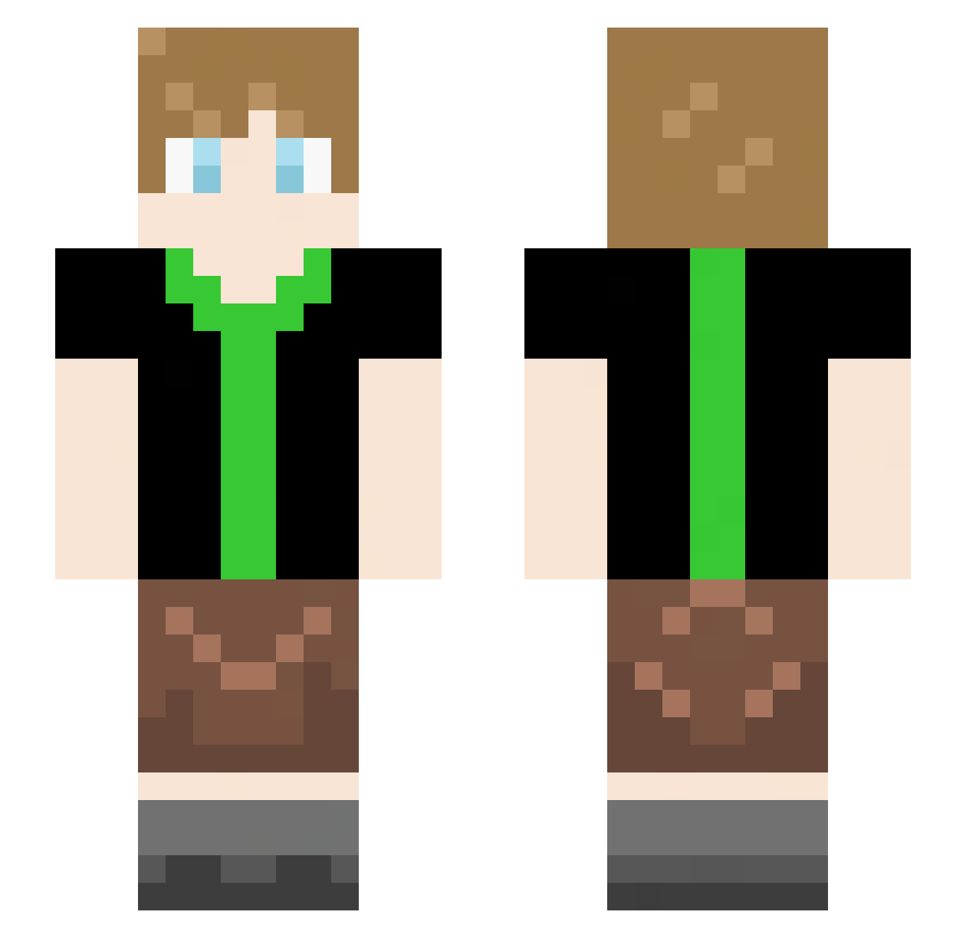DeajusBoi Minecraft skin, front and back view