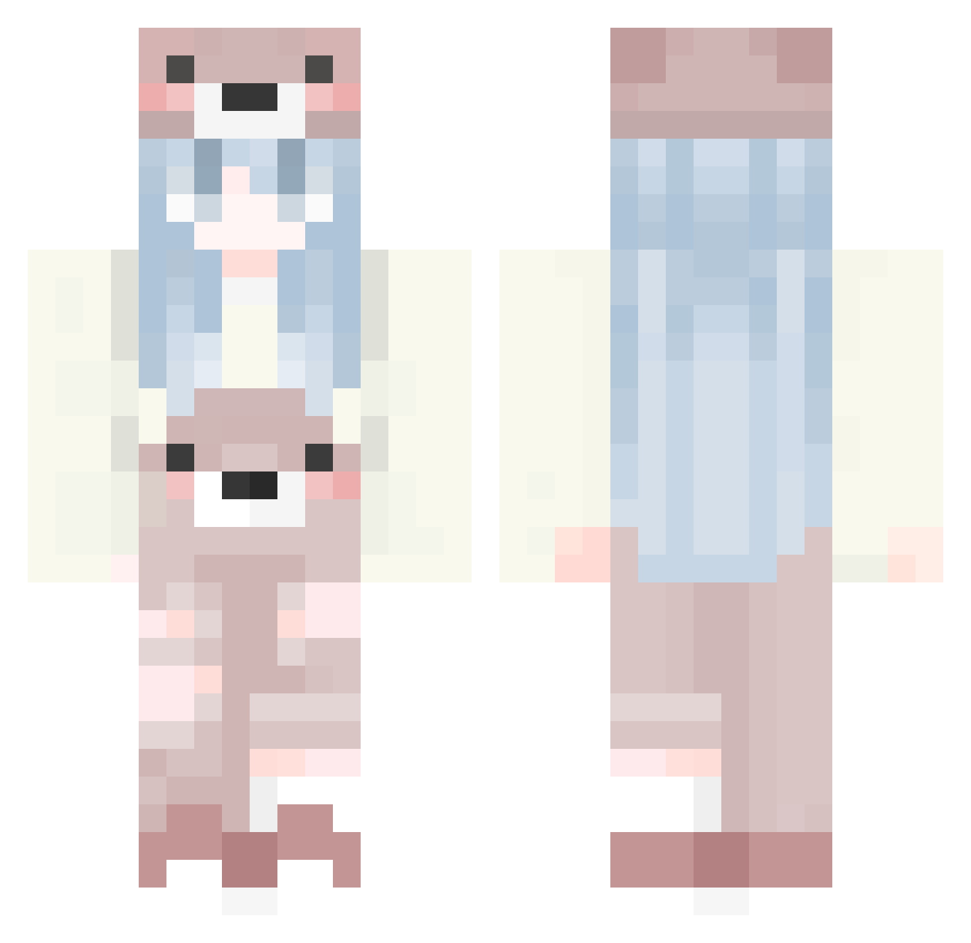winnie74 Minecraft skin, front and back view