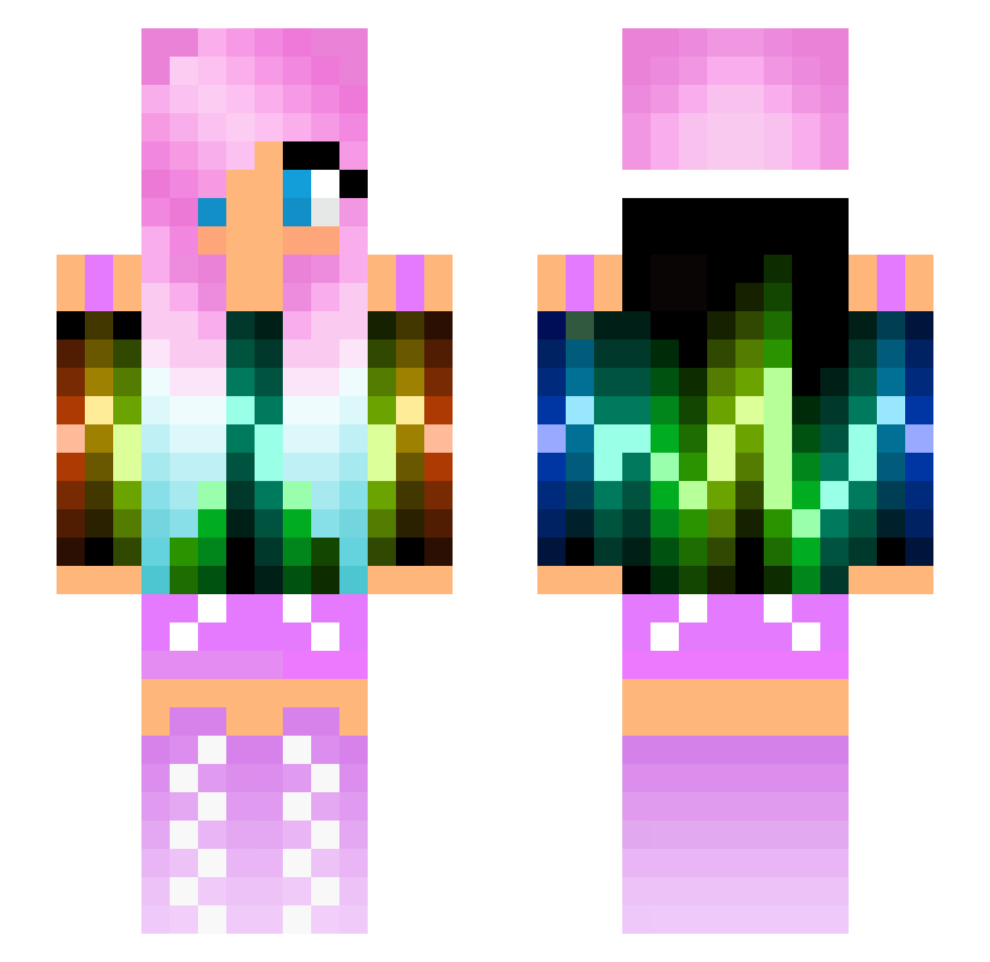 StarlightGirl26 Minecraft skin, front and back view