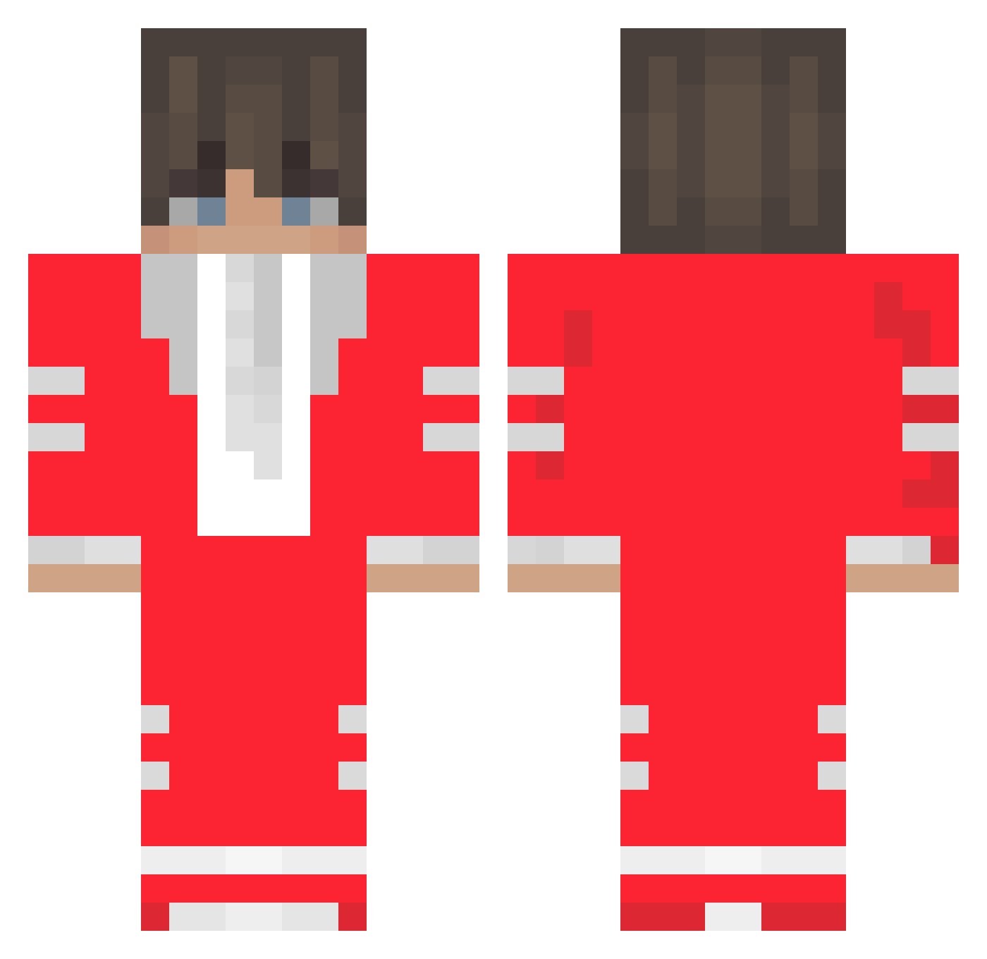 Tybstone Minecraft skin, front and back view