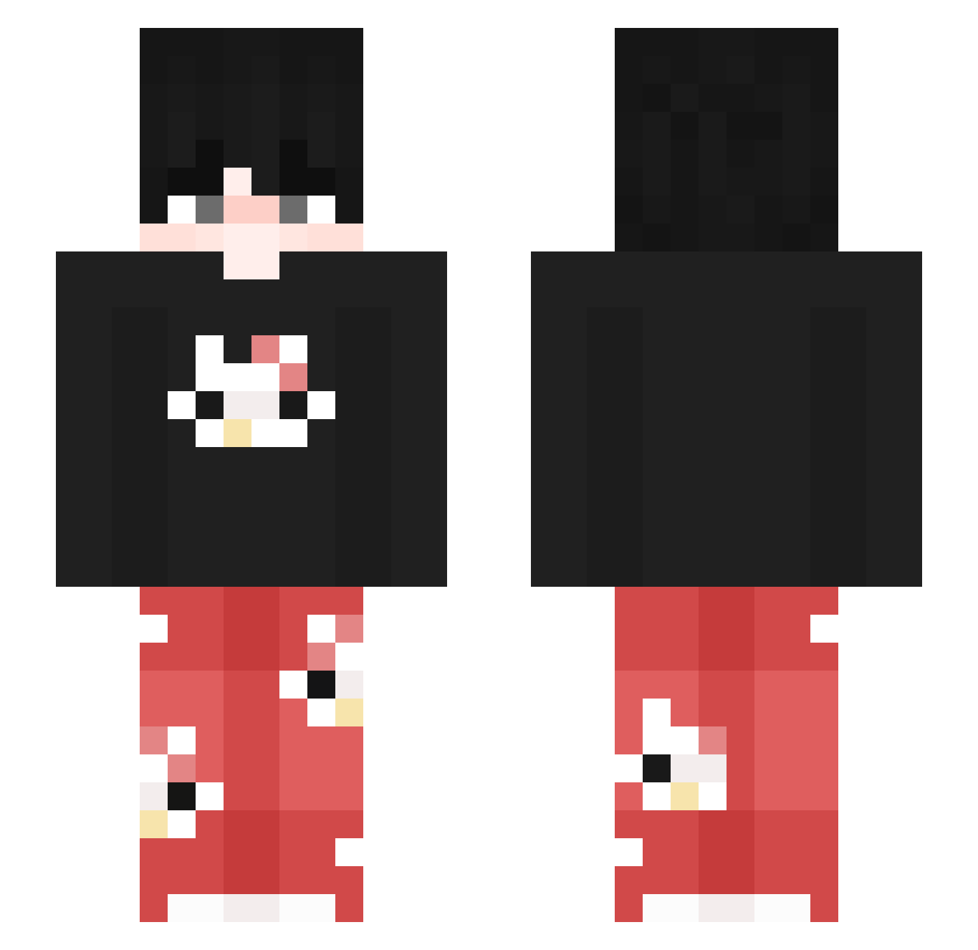 Tijdelijk Minecraft skin, front and back view