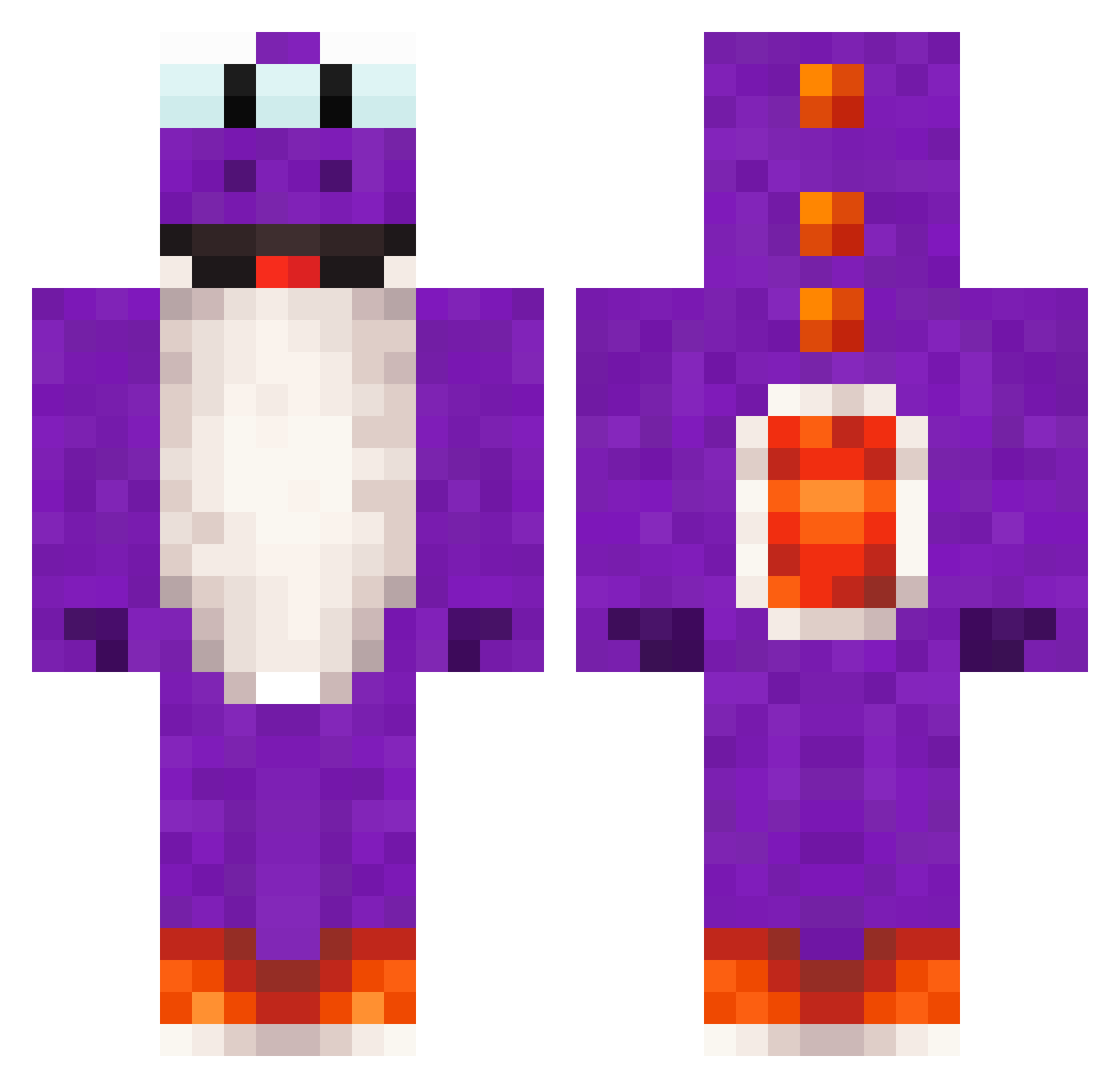 MagishenPlay Minecraft skin, front and back view