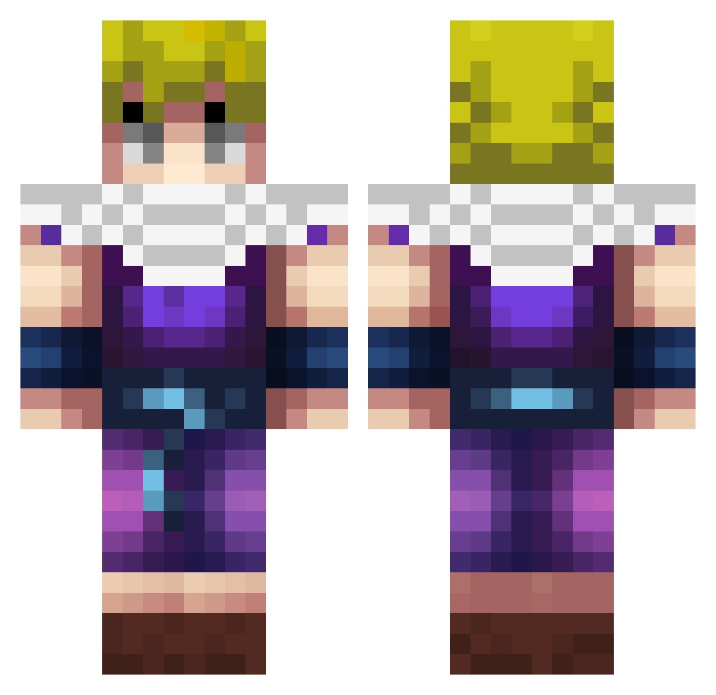 4le Minecraft skin, front and back view