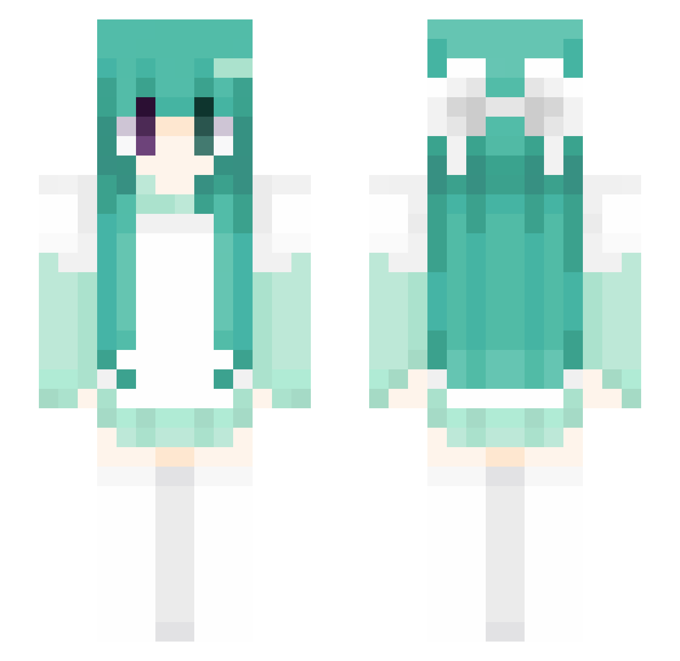 Shuizhumaoer Minecraft skin, front and back view