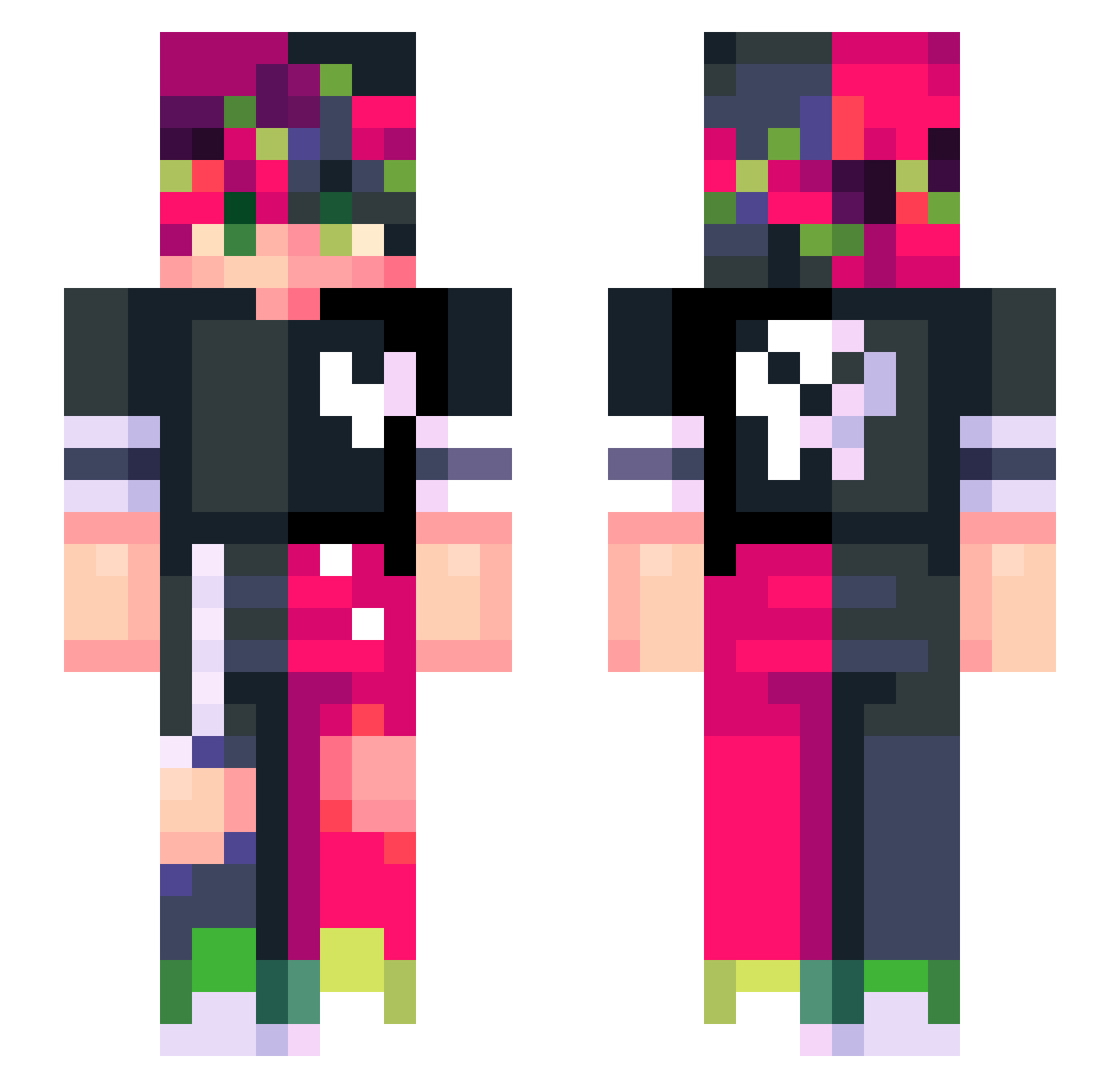 EMF1 Minecraft skin, front and back view