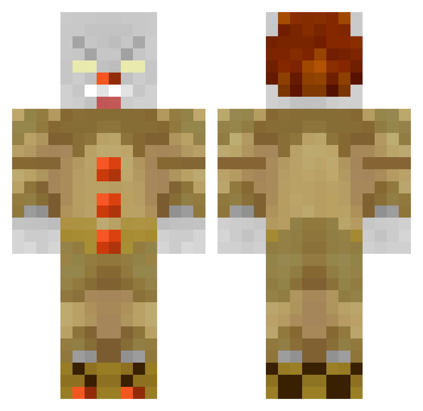 TheKingOfRazer Minecraft skin, front and back view