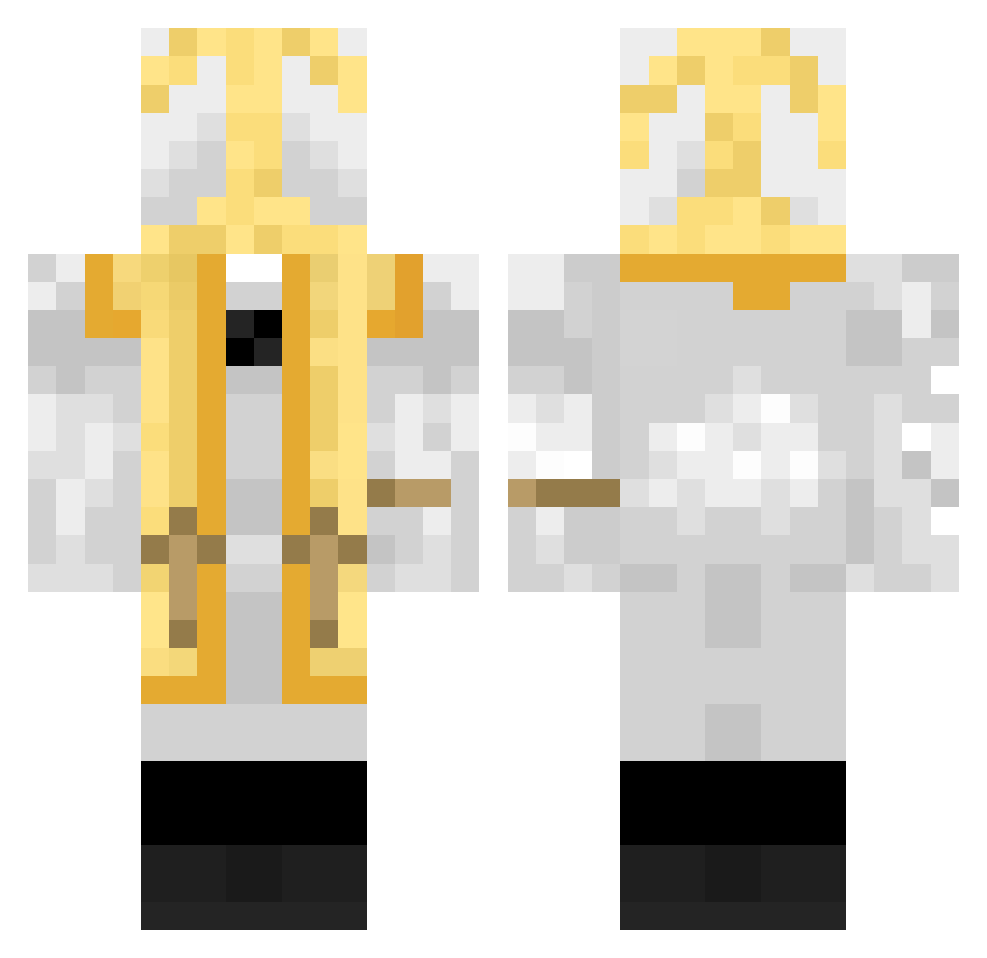 pluxxxx Minecraft skin, front and back view