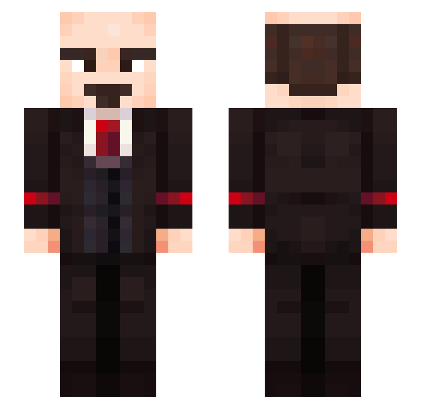 PazCosmonaut Minecraft skin, front and back view