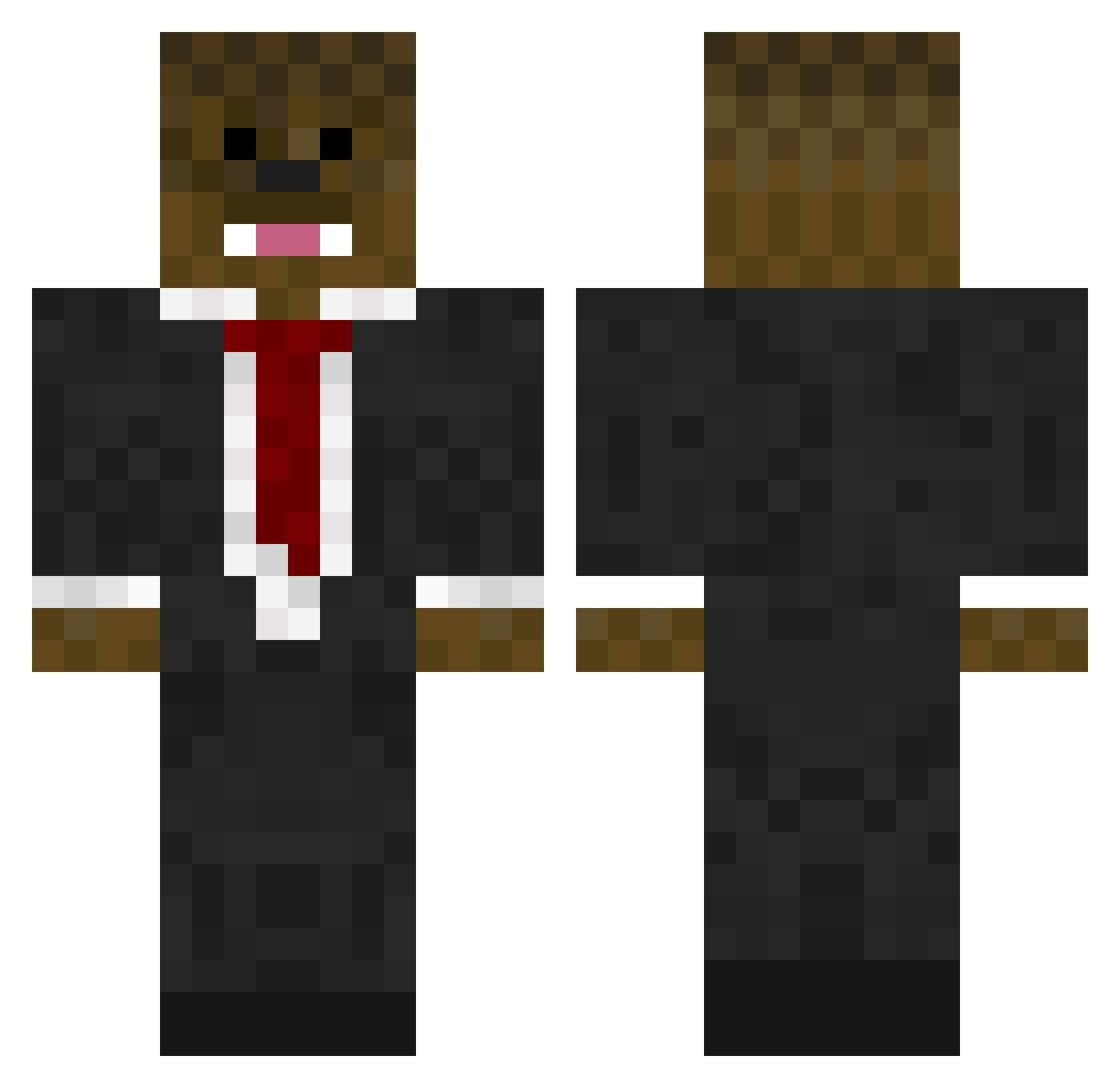 ajquartell Minecraft skin, front and back view