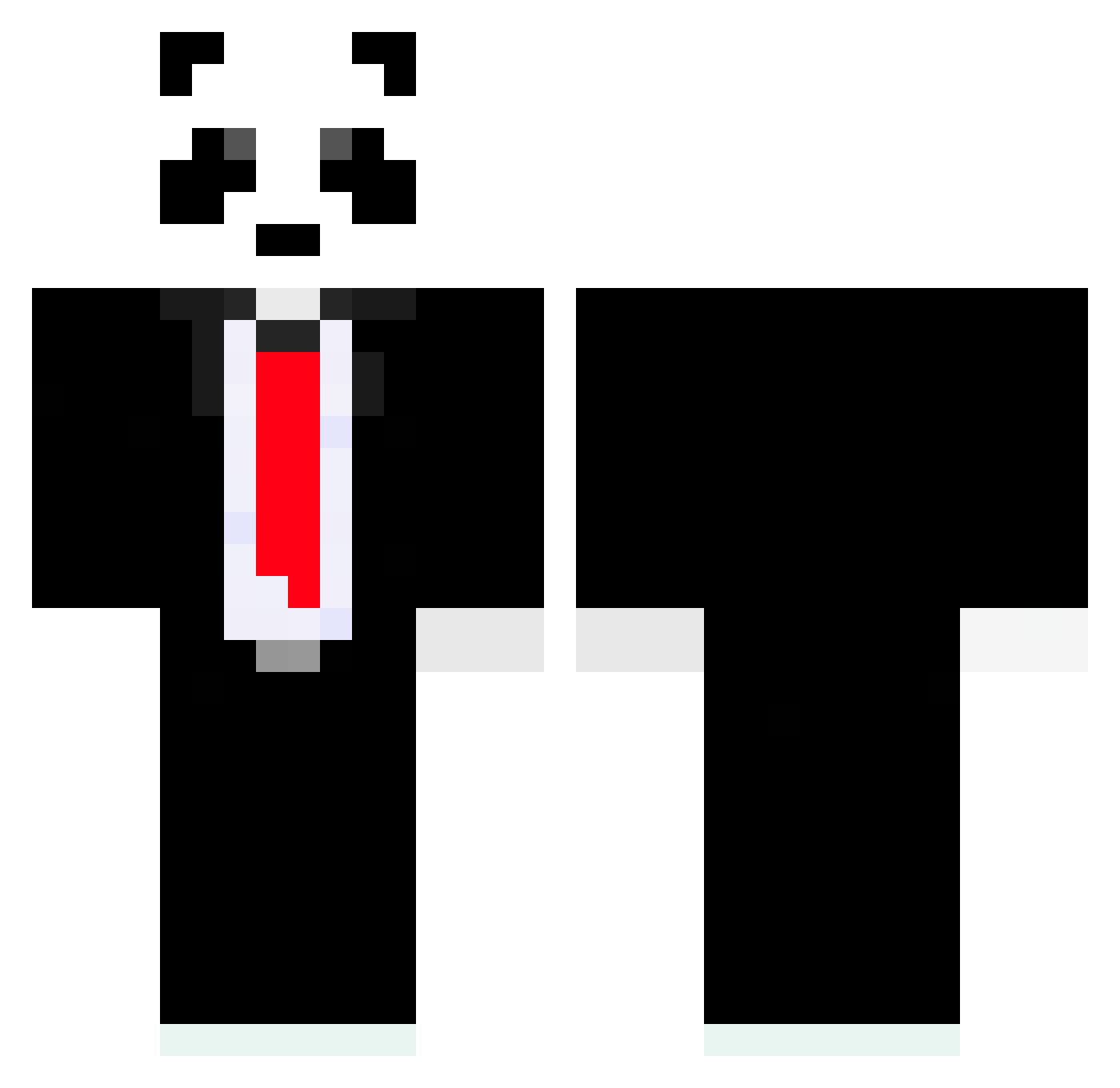 MrPandaTT Minecraft skin, front and back view