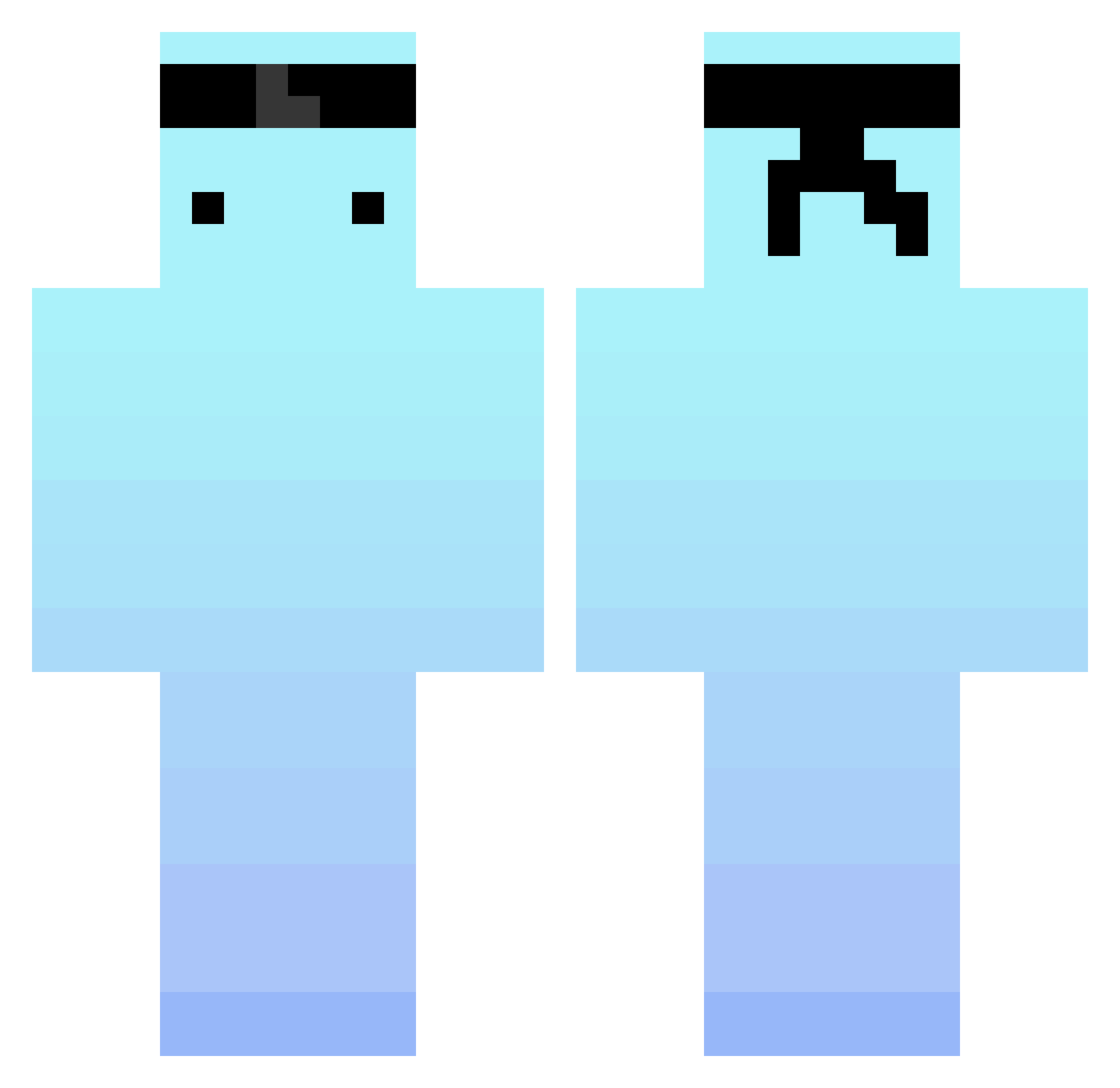 Saturada Minecraft skin, front and back view