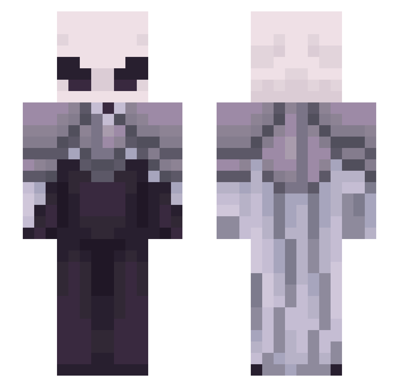 Starlise Minecraft skin, front and back view