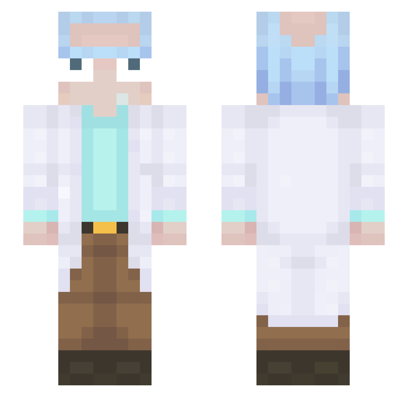 Bountsy Minecraft skin, front and back view