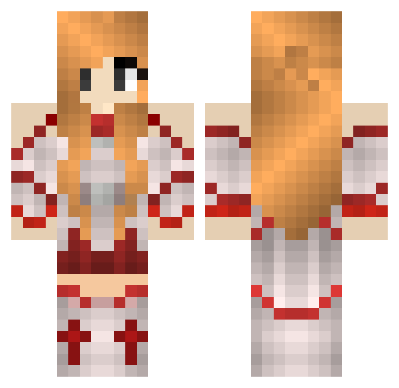 Ladylike Minecraft skin, front and back view