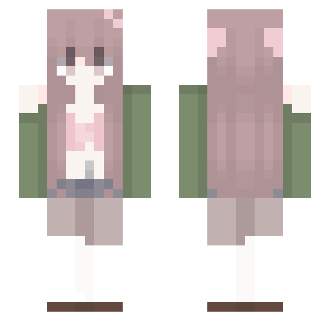 Glitballz Minecraft skin, front and back view