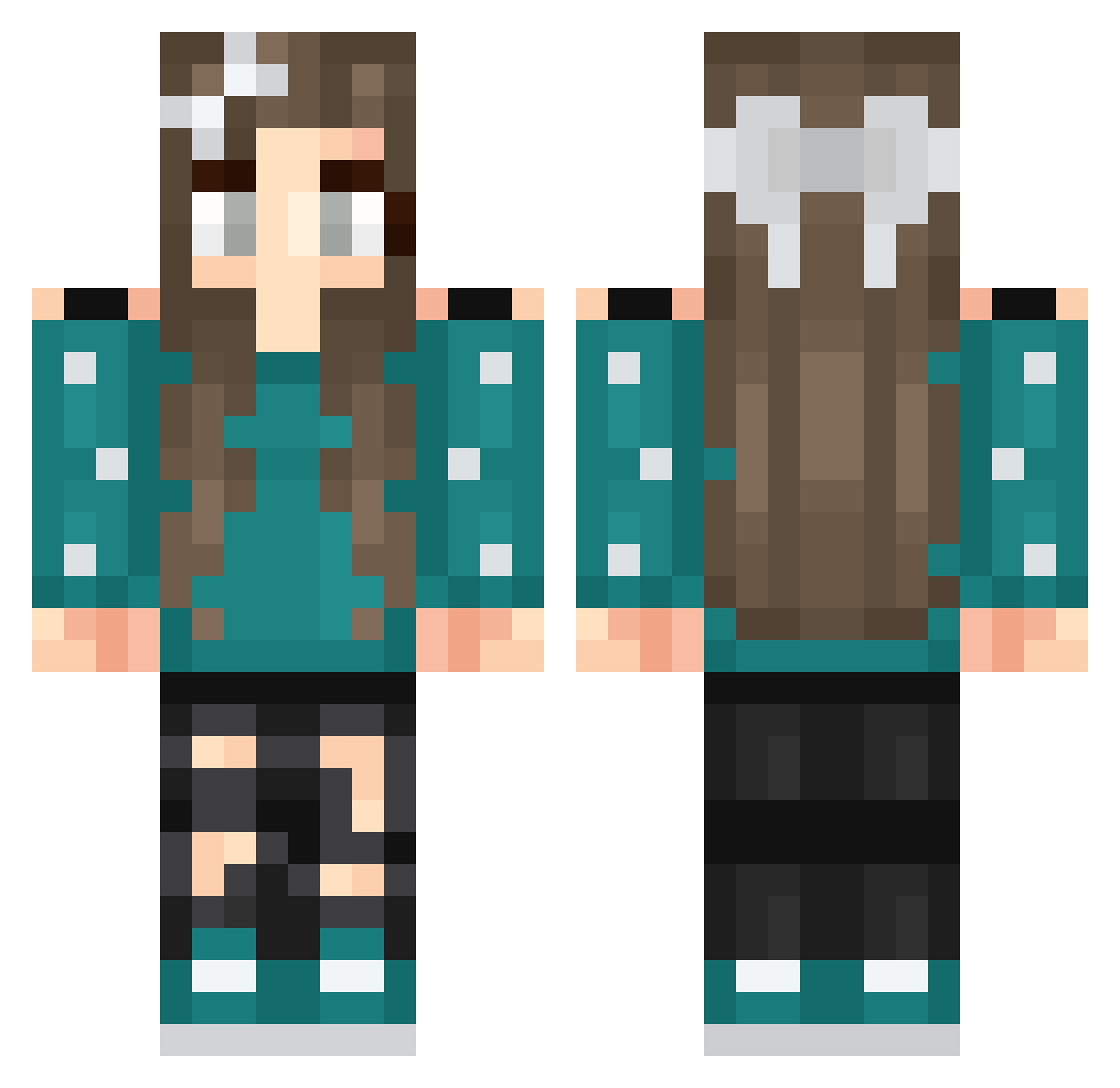 Evaleen Minecraft skin, front and back view