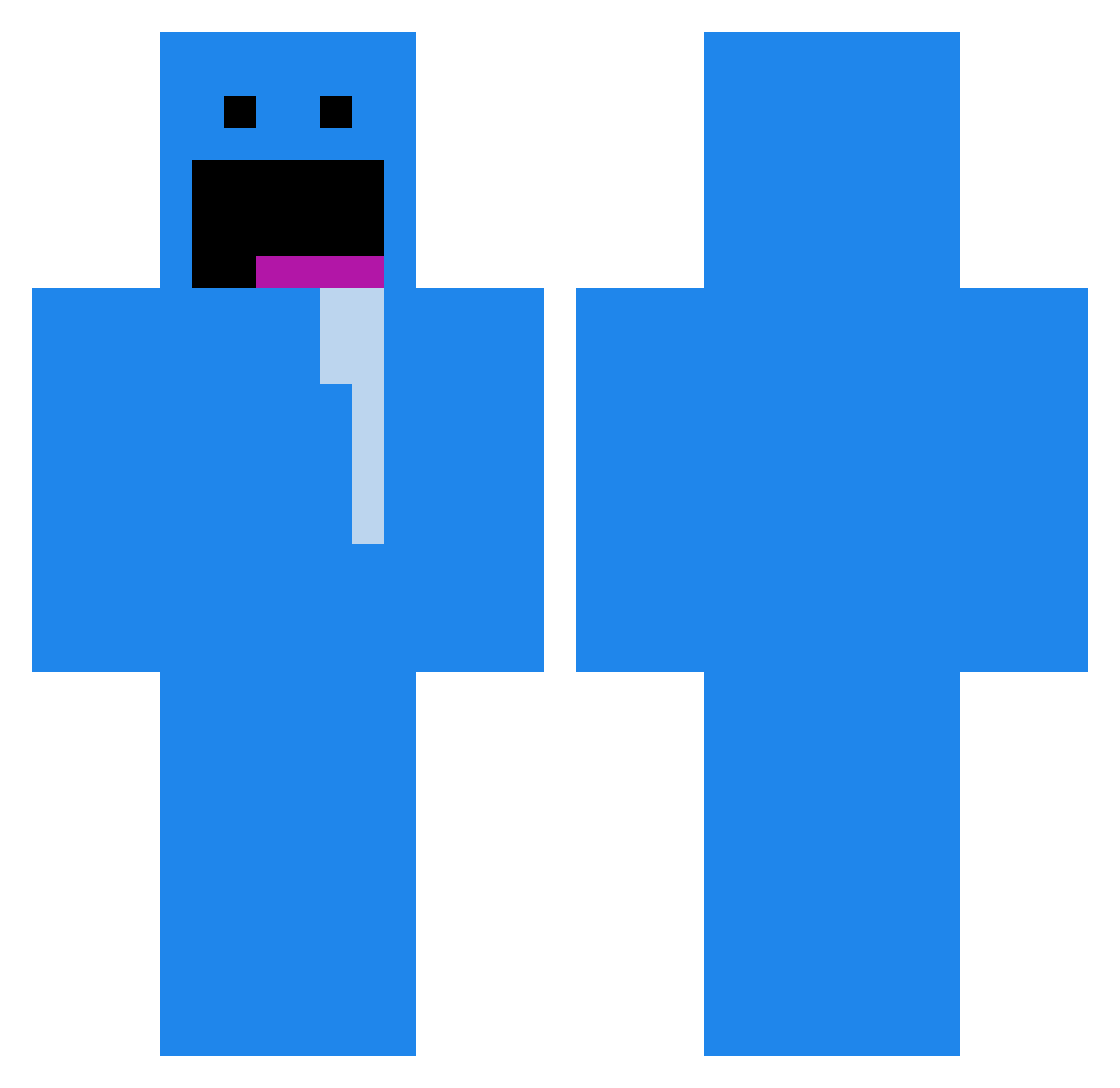 WellSmash Minecraft skin, front and back view
