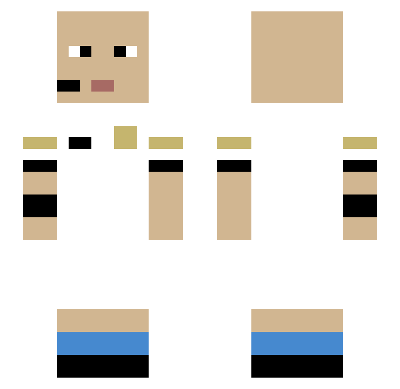fetawarrior Minecraft skin, front and back view