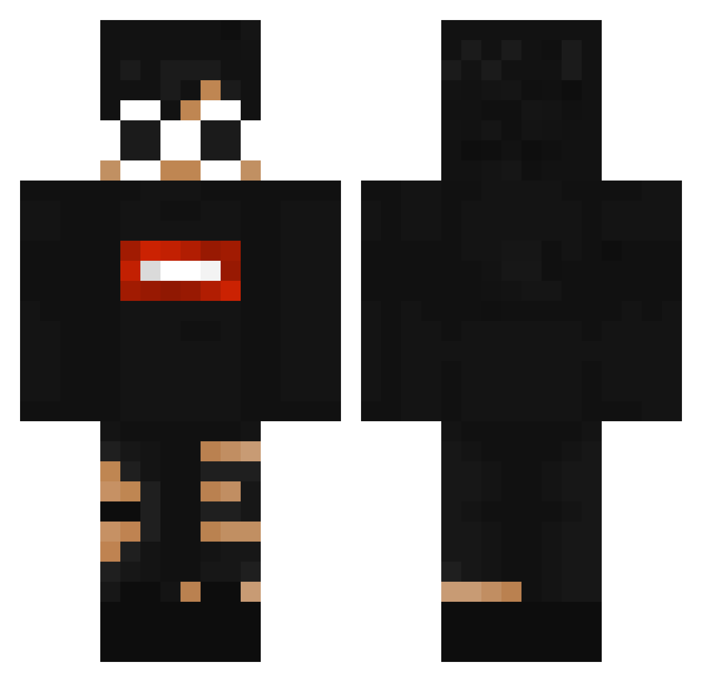 PEAK100 Minecraft skin, front and back view