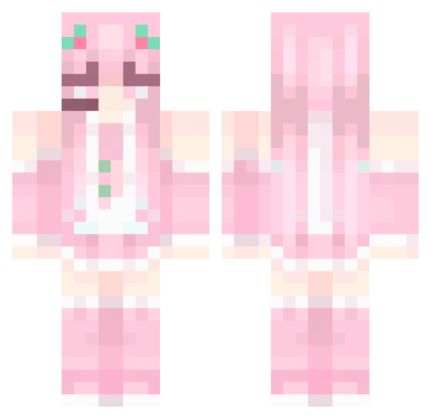 ItzredteaQAQ Minecraft skin, front and back view