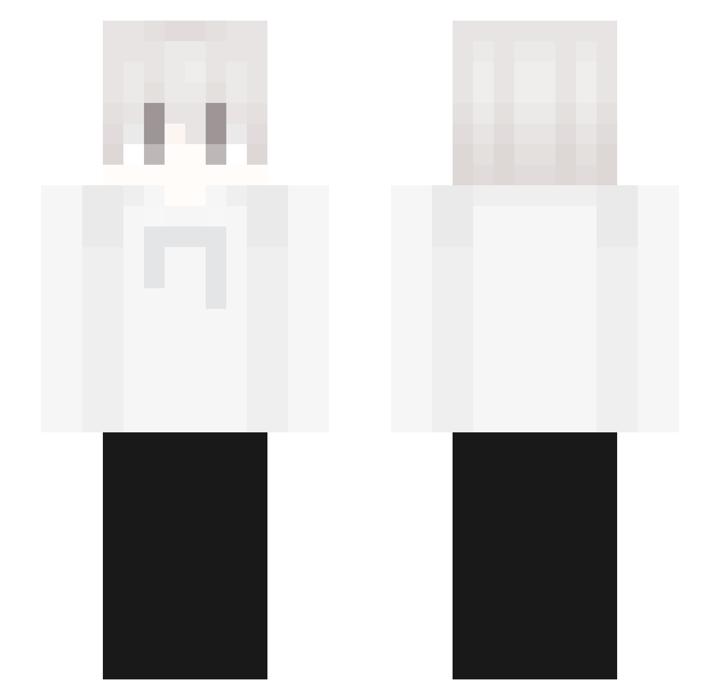 Reflets Minecraft skin, front and back view