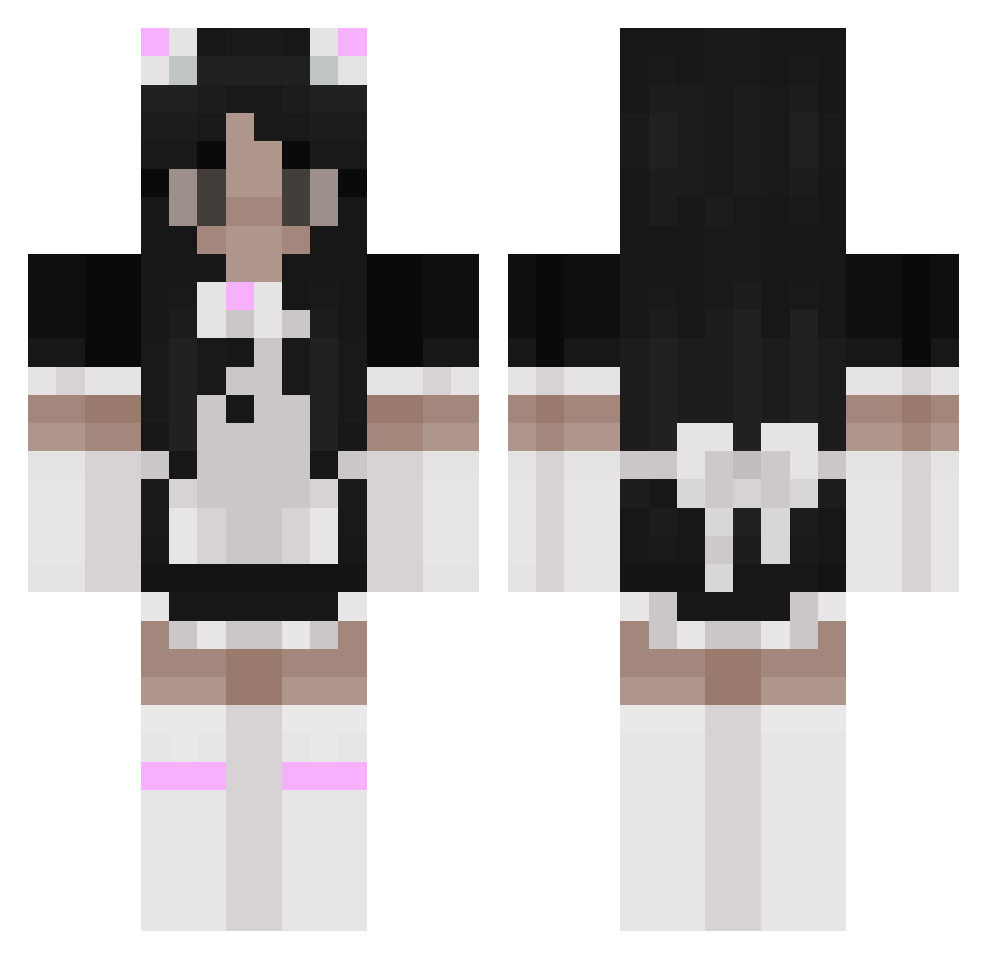 XsaakhiXrubaniX Minecraft skin, front and back view