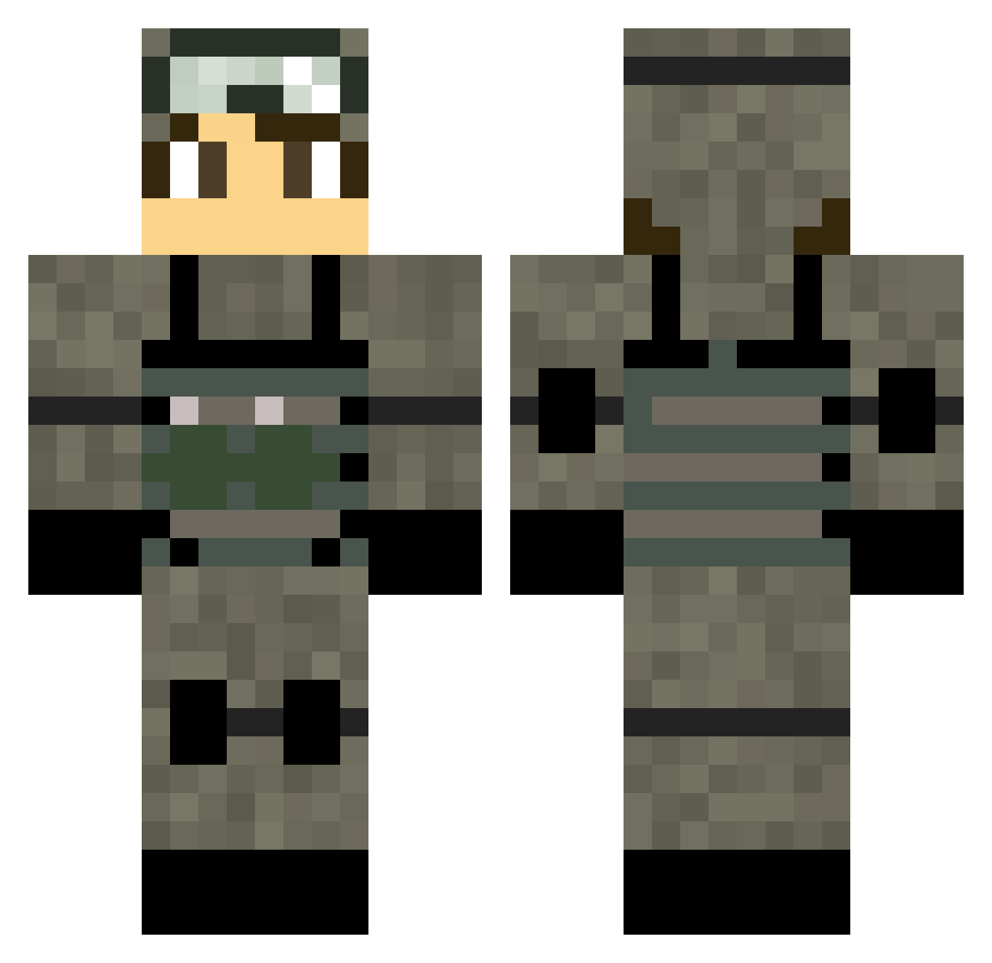 Vlurr69 Minecraft skin, front and back view
