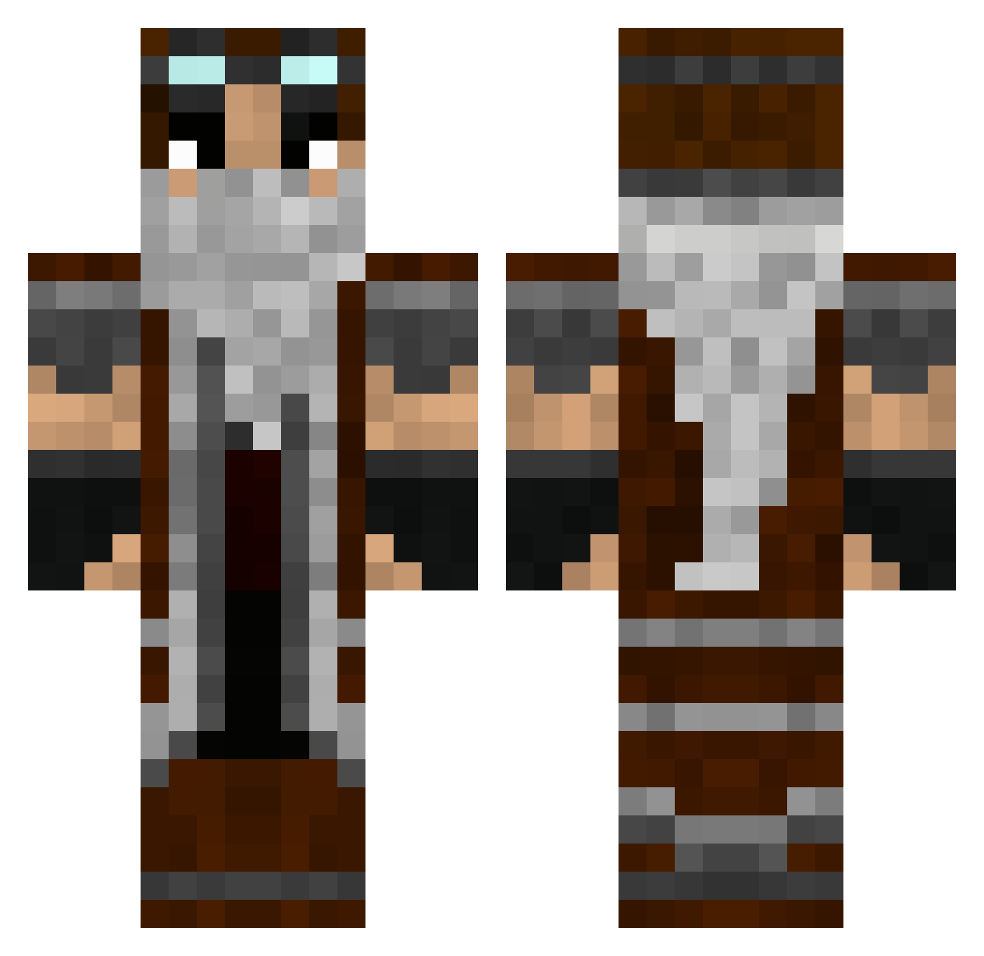 Erithacus Minecraft skin, front and back view