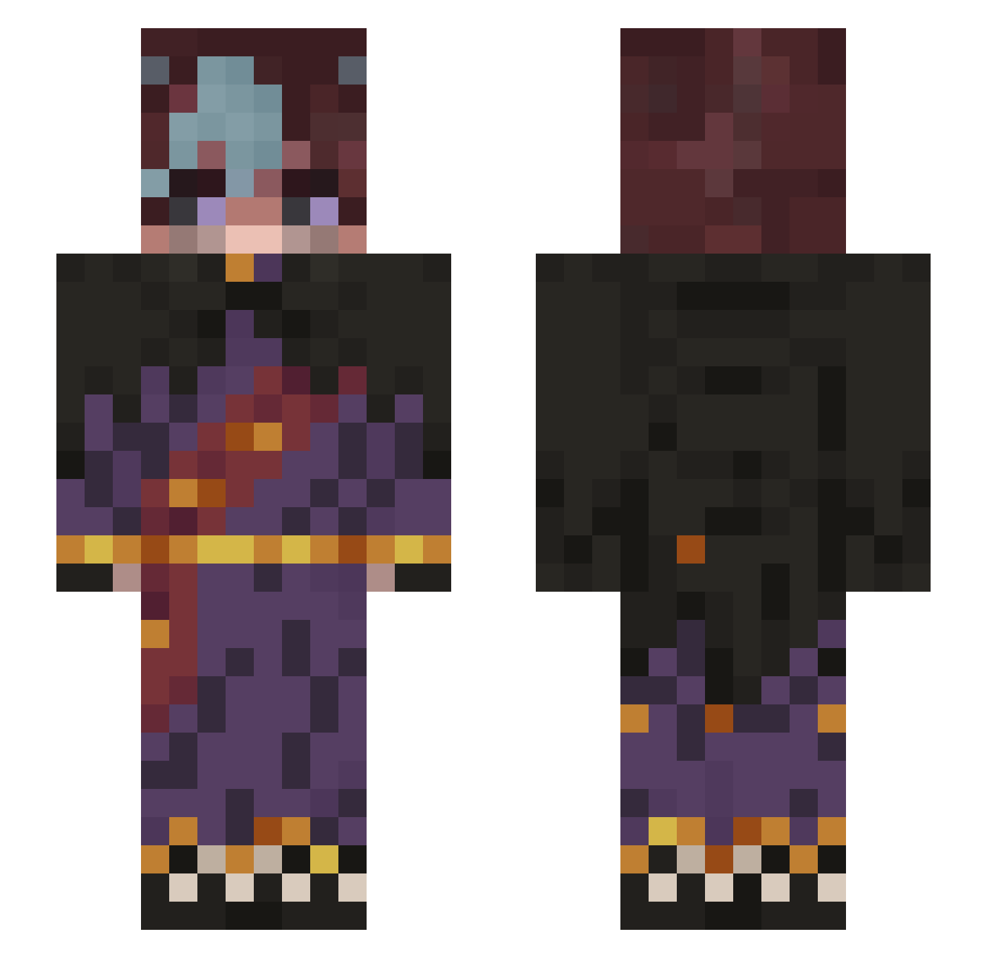 tibbycaps Minecraft skin, front and back view