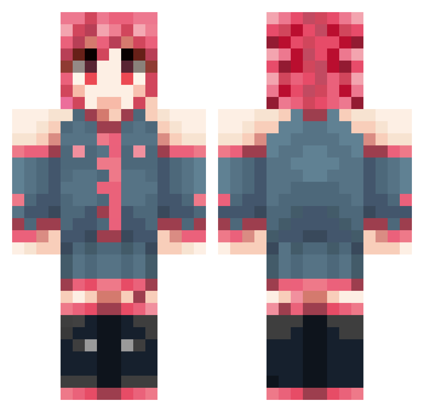mangotangofr Minecraft skin, front and back view