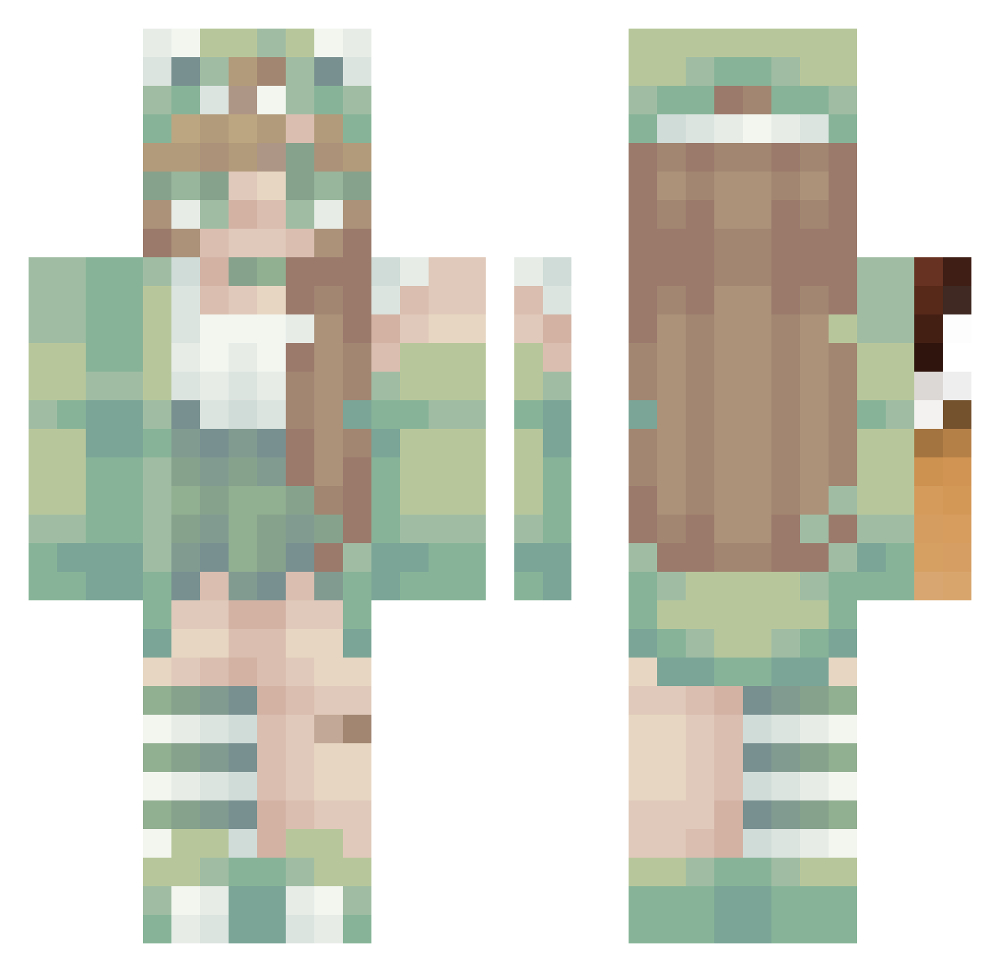 Riztol Minecraft skin, front and back view