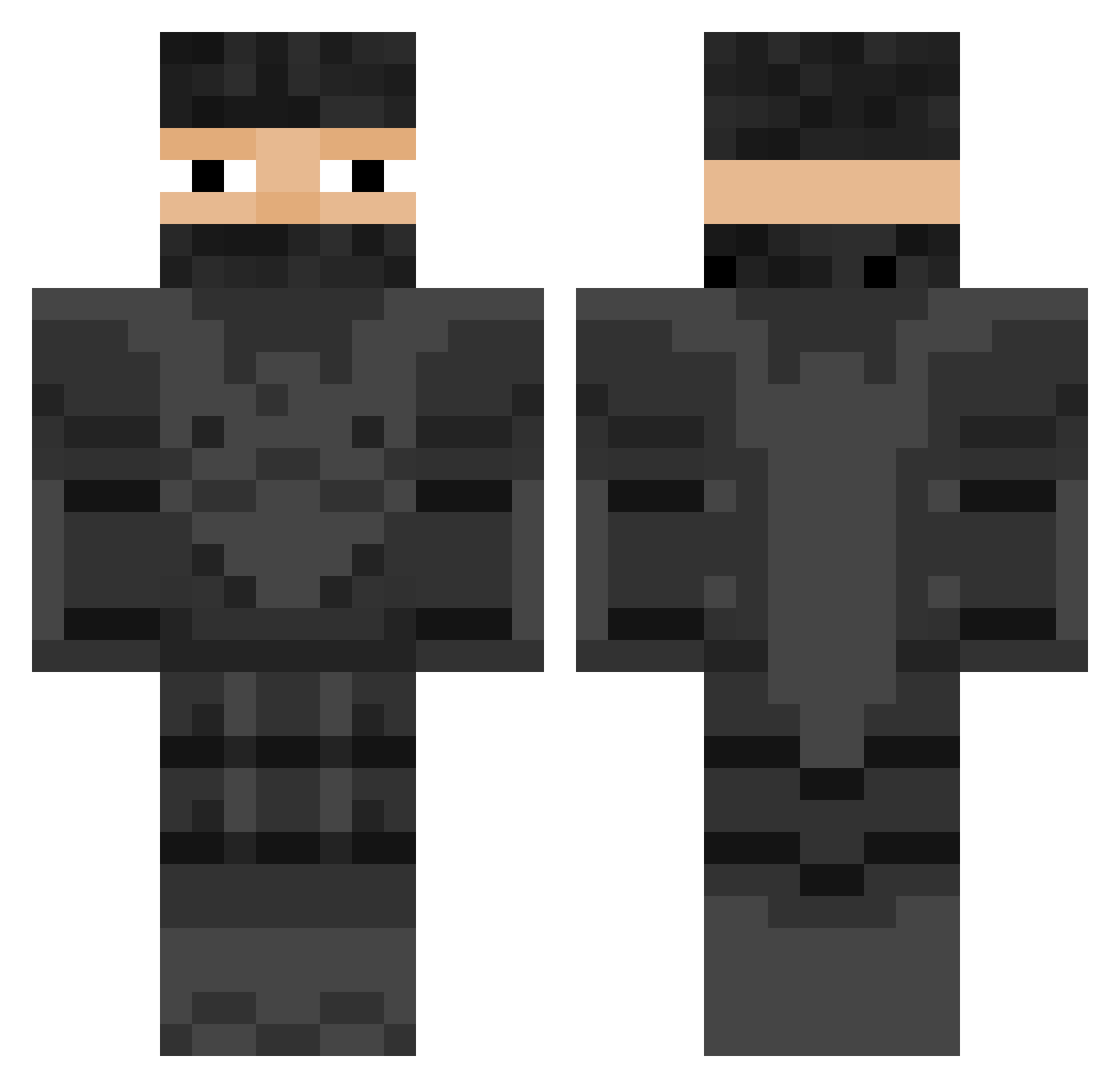 Cmeronmk Minecraft skin, front and back view