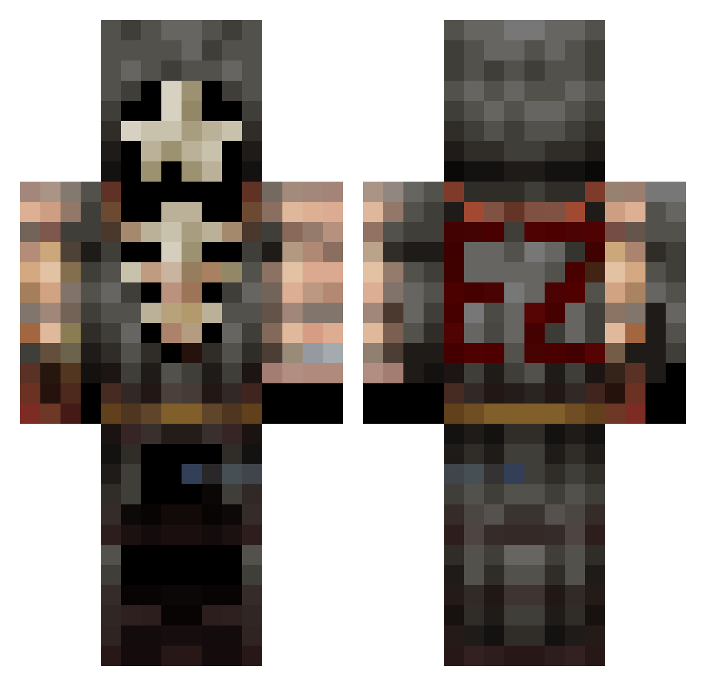 WontDevour Minecraft skin, front and back view