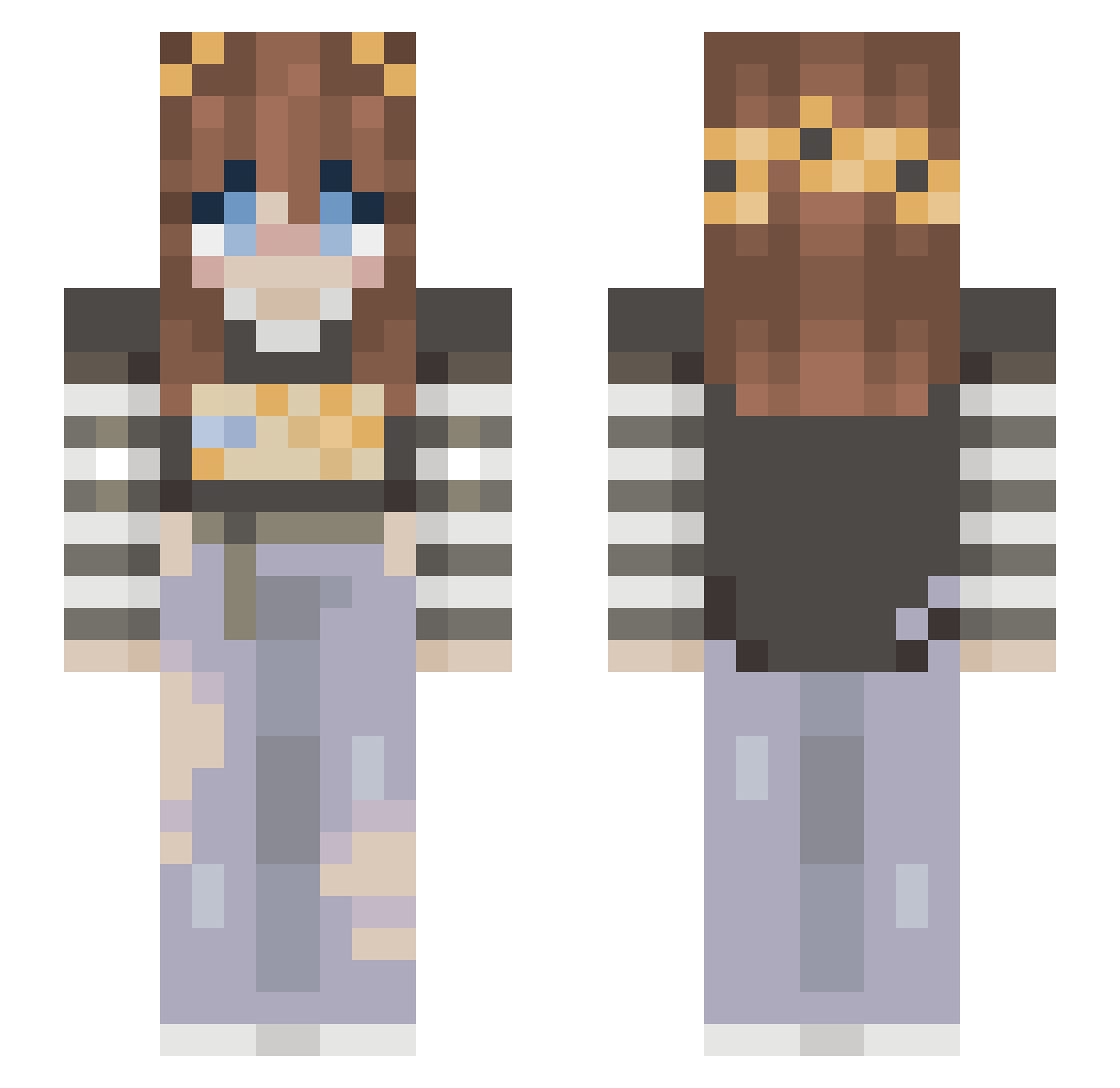 LuxannaUryuu Minecraft skin, front and back view