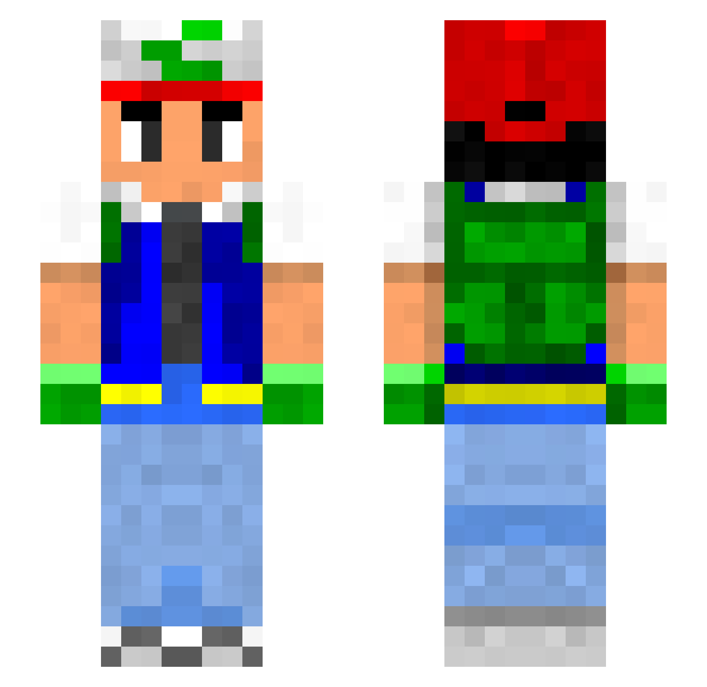 Demario3000 Minecraft skin, front and back view