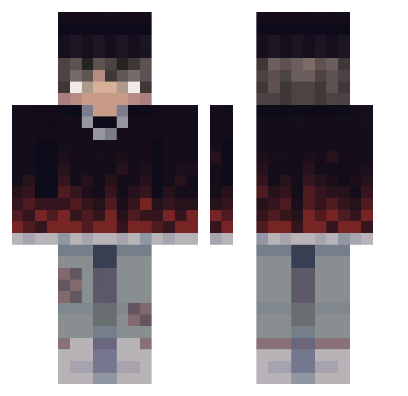 SillierBrake579 Minecraft skin, front and back view