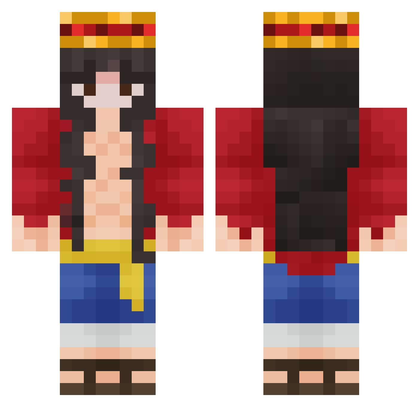 M4EVA03 Minecraft skin, front and back view
