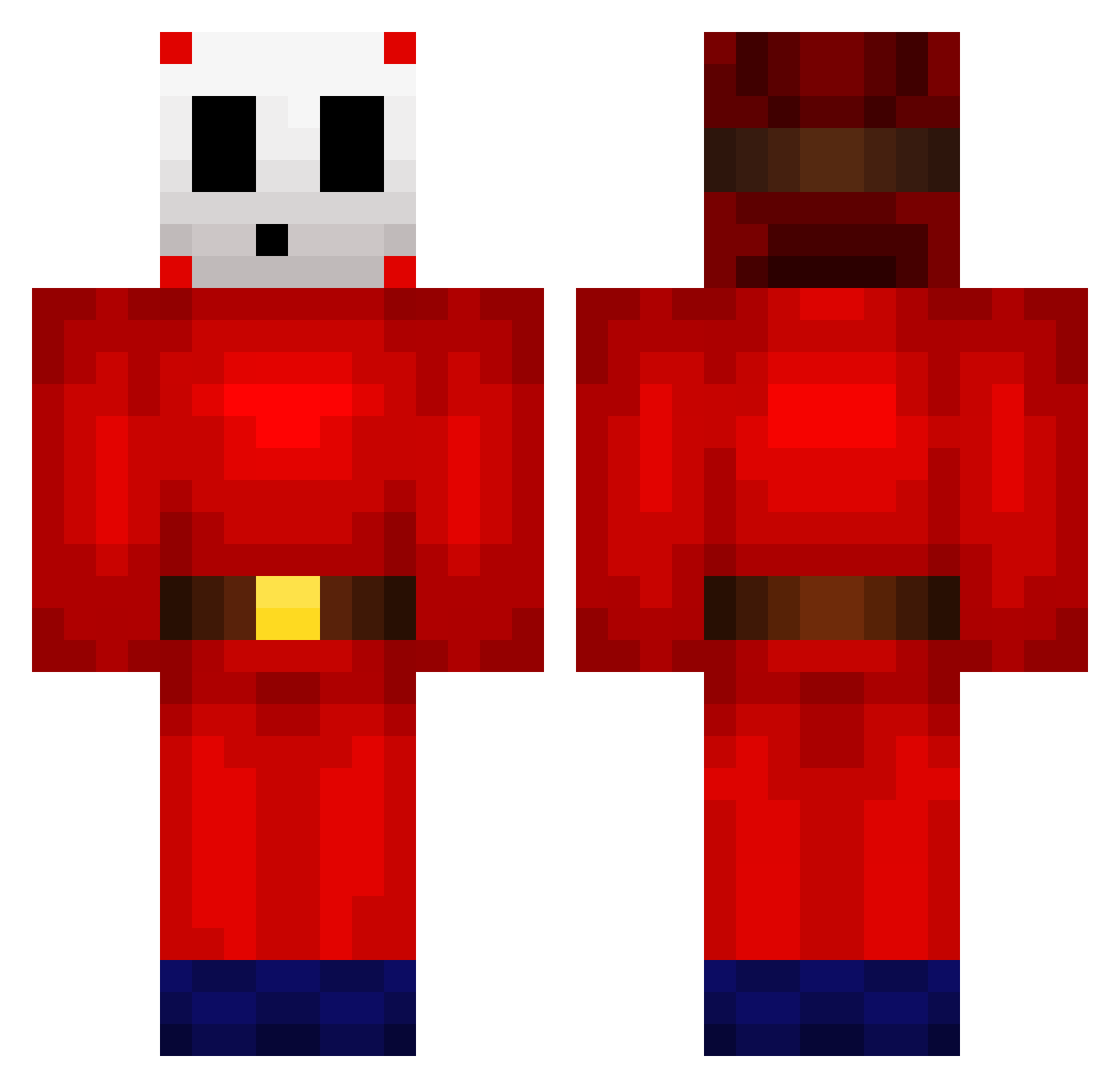 Amixtub Minecraft skin, front and back view
