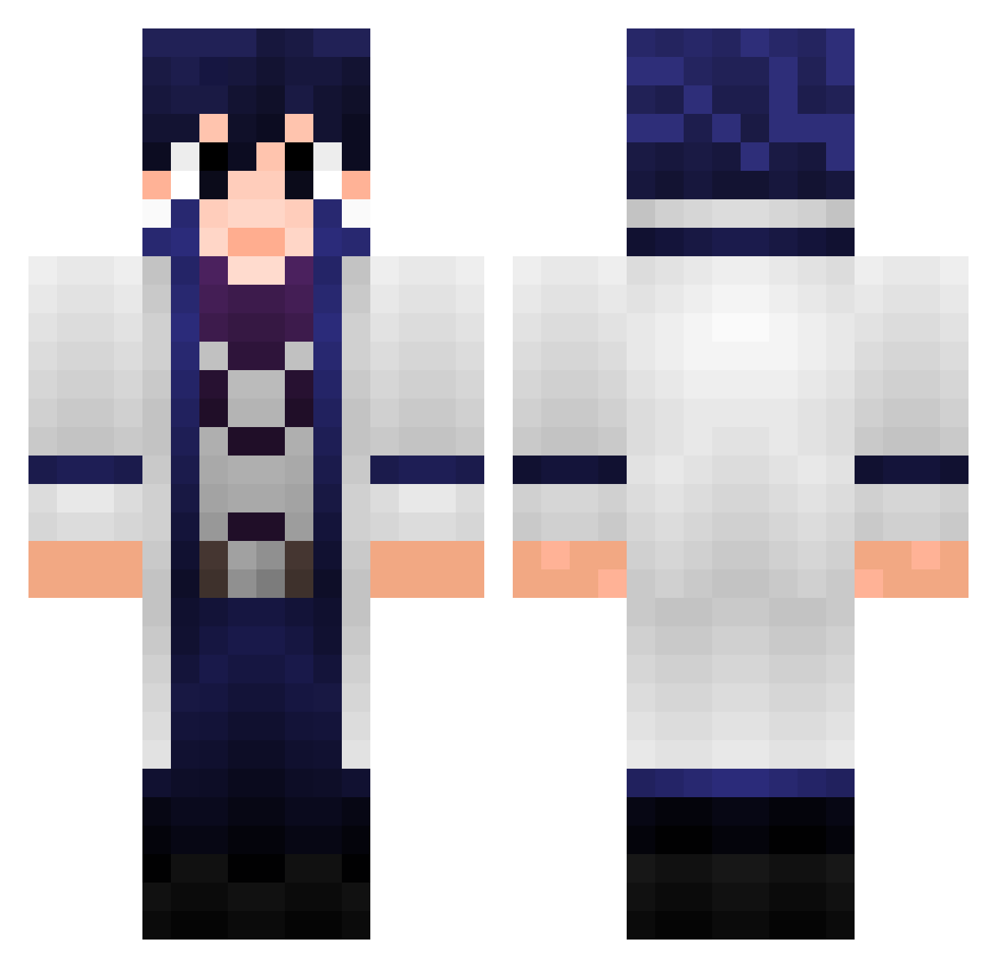 Luka0710 Minecraft skin, front and back view