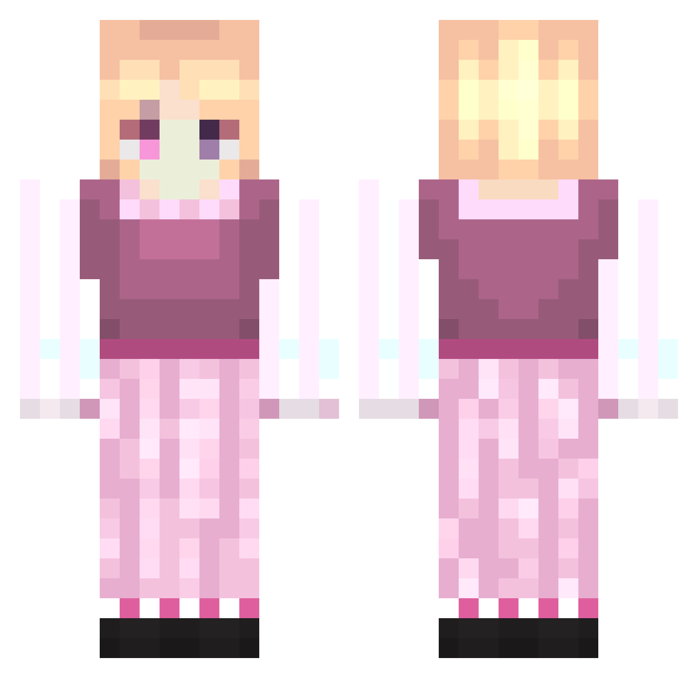 Ratty_LaDi Minecraft skin, front and back view