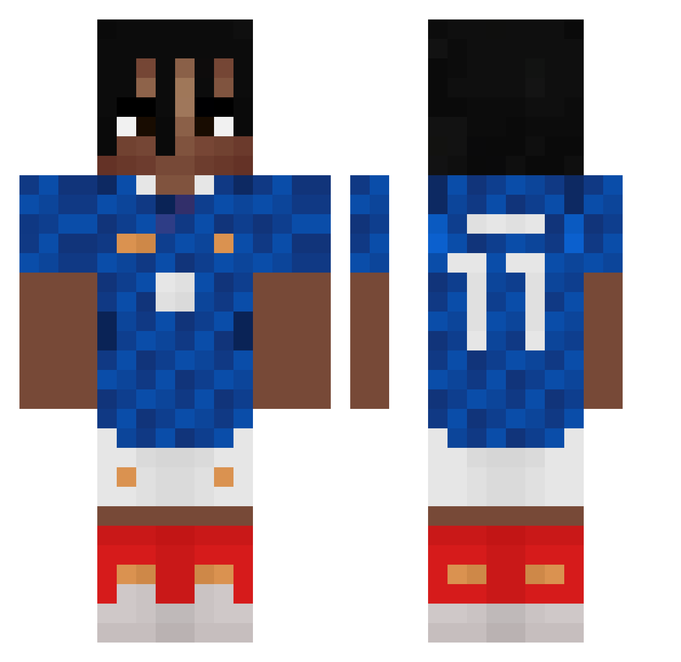 Figlous Minecraft skin, front and back view