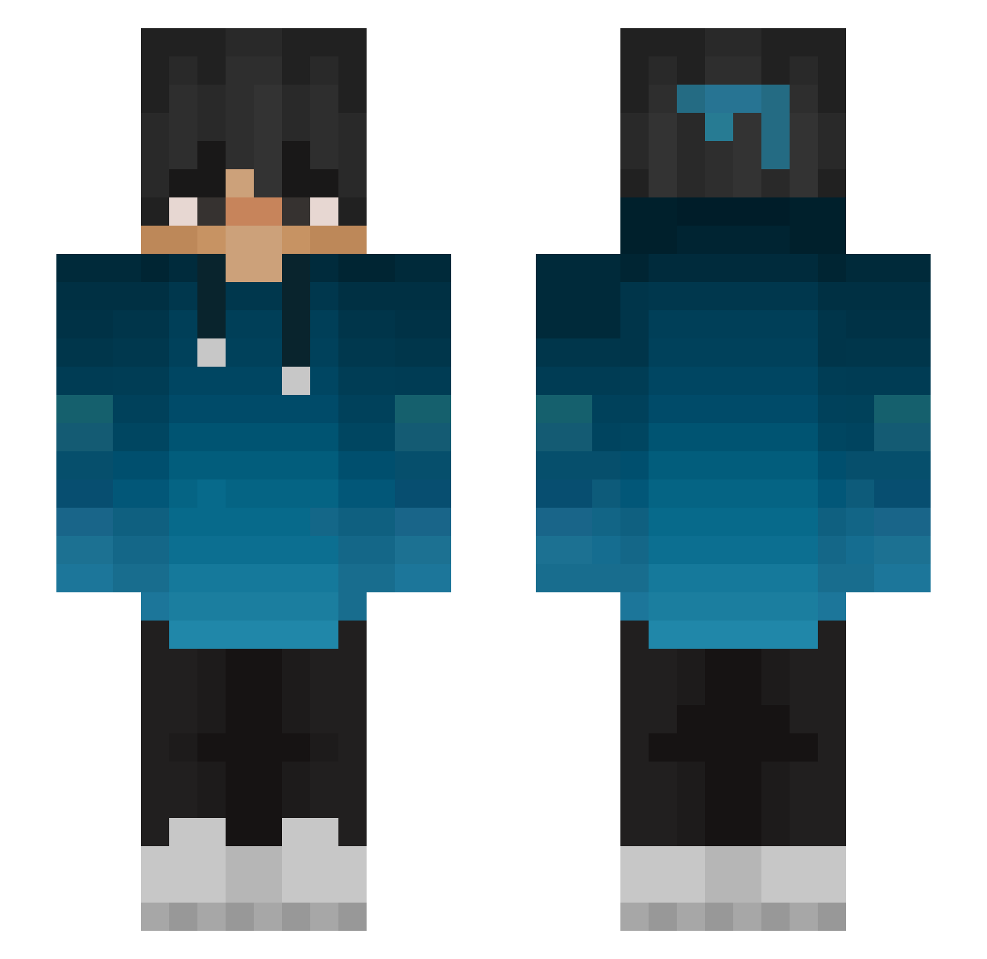 vuzt Minecraft skin, front and back view
