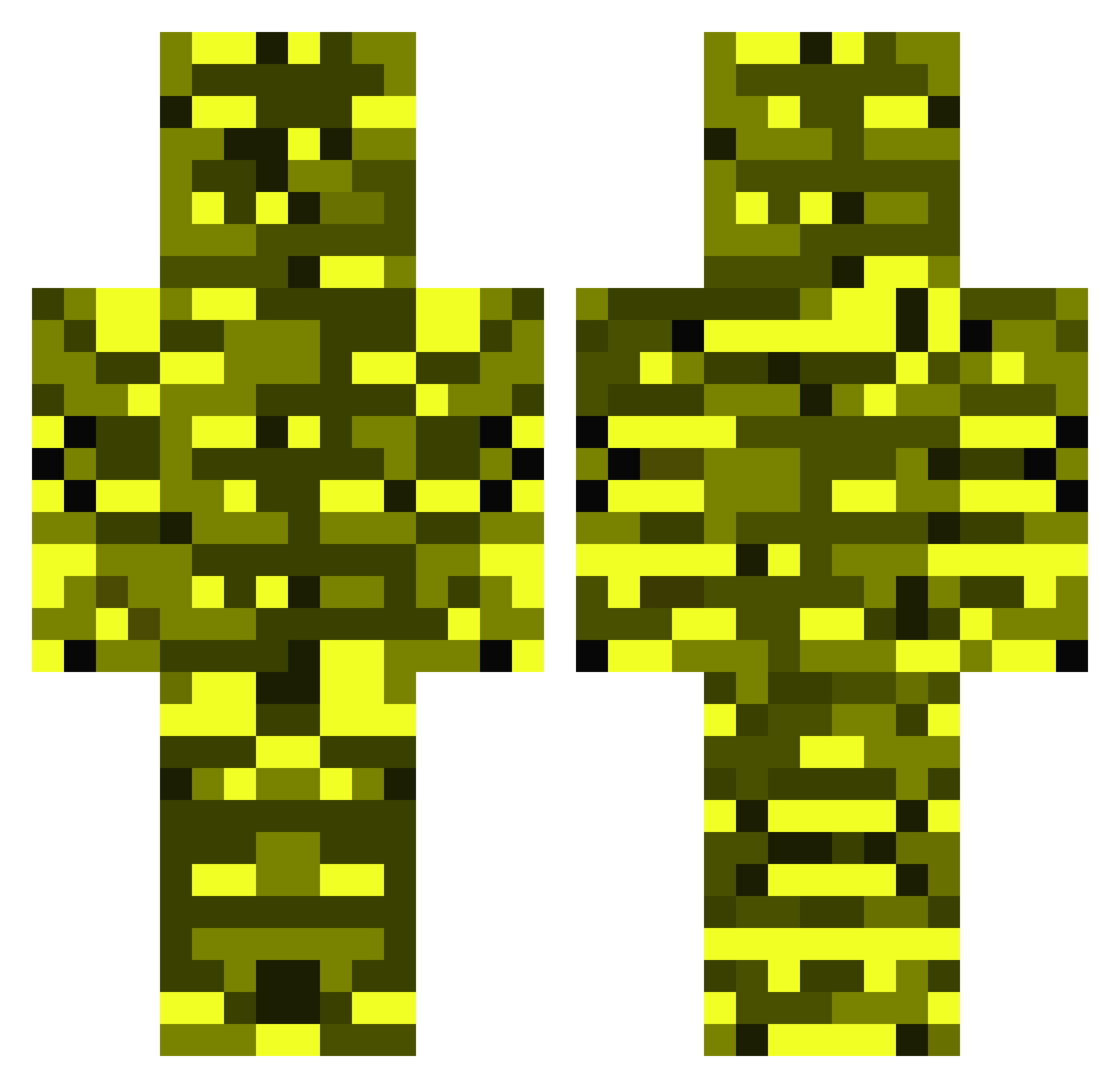 QwLd Minecraft skin, front and back view