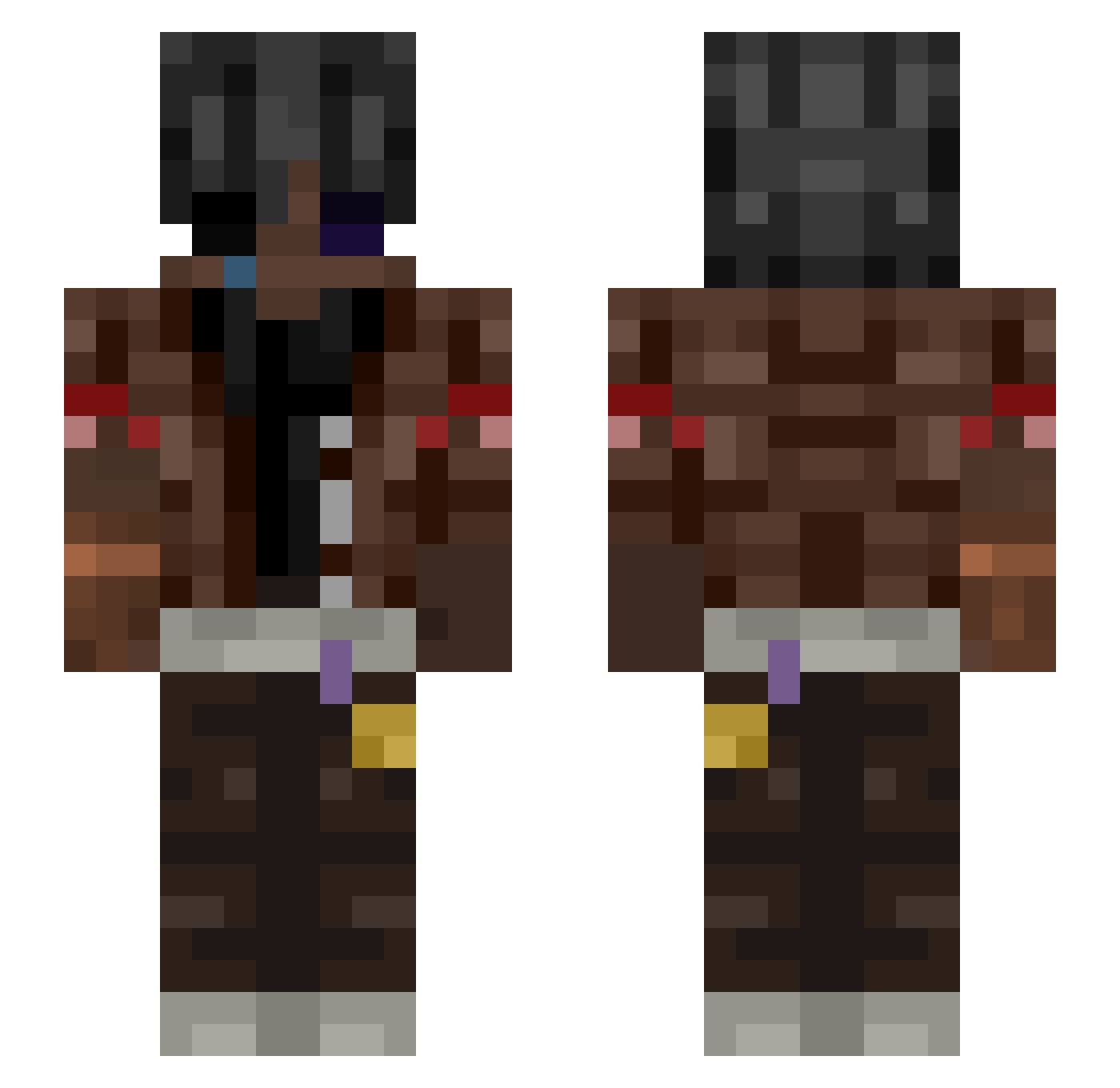 Desp3rate Minecraft skin, front and back view