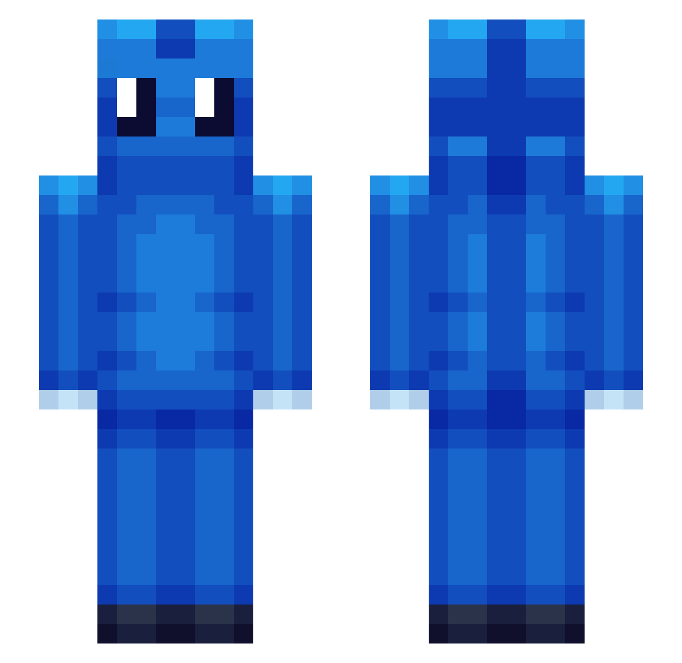 ItzDevii Minecraft skin, front and back view
