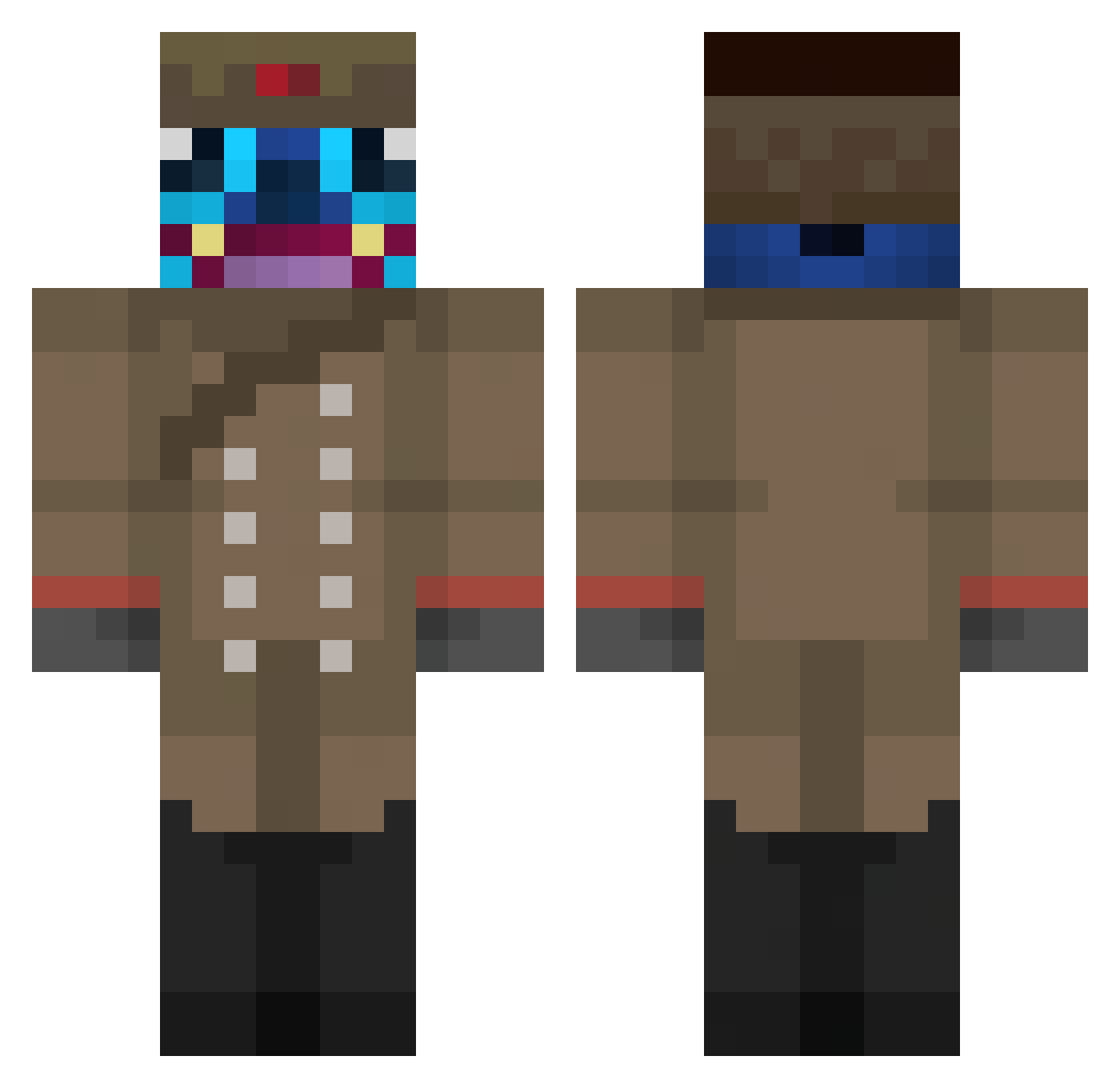 dgcn Minecraft skin, front and back view