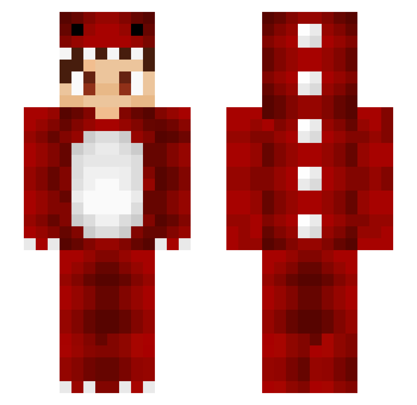 PortgasDAres Minecraft skin, front and back view