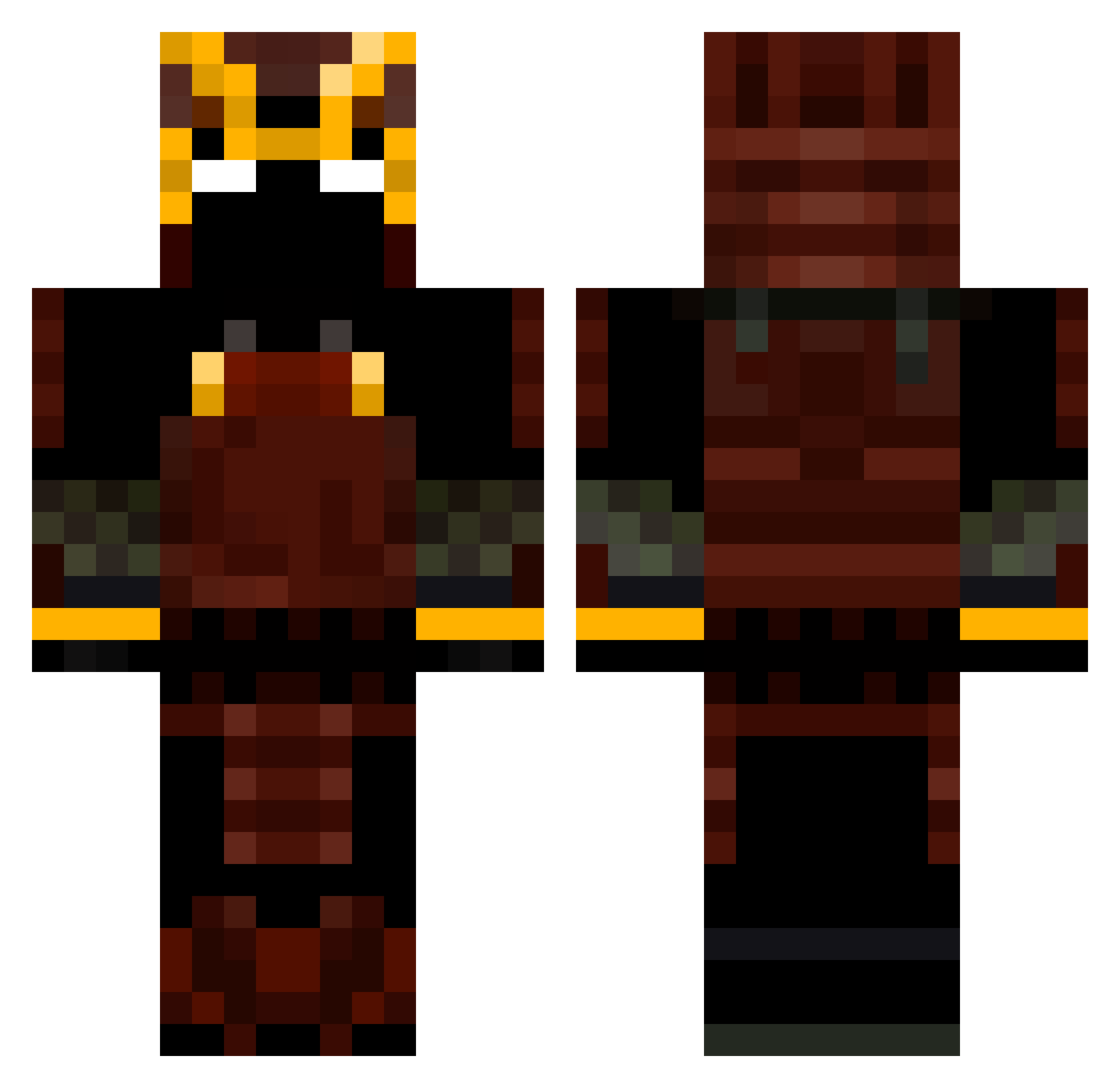 DylanNotChillin Minecraft skin, front and back view