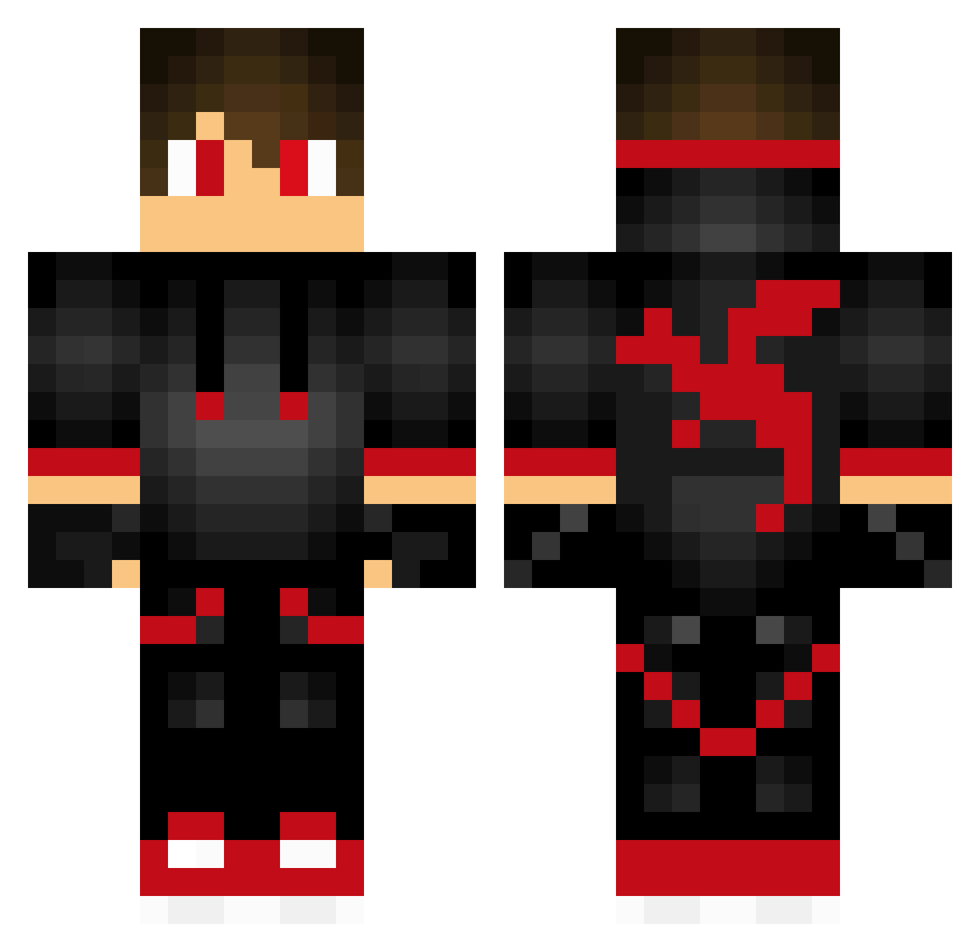 ShadowfightFynn Minecraft skin, front and back view