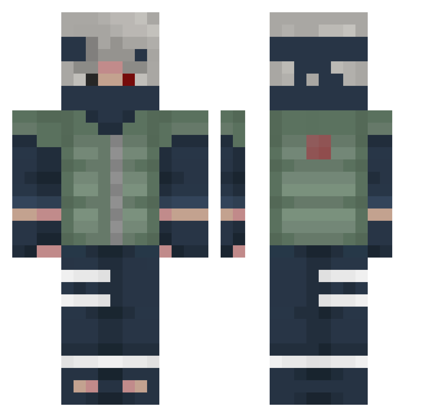 GuiSeveruu Minecraft skin, front and back view